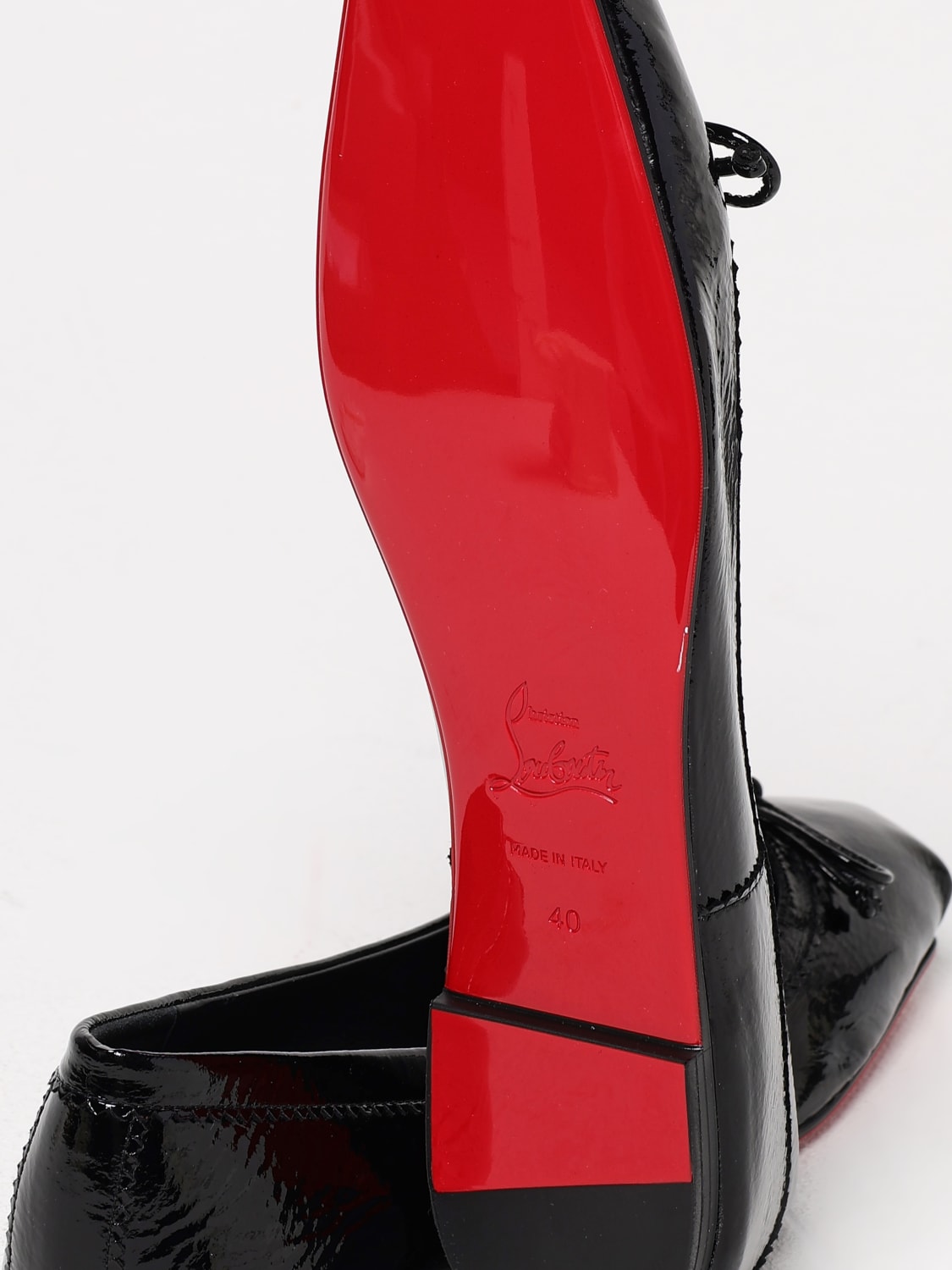 CHRISTIAN LOUBOUTIN BALLERINE: Ballerina Mamadrague Christian Louboutin in vernice , Nero - Img 4