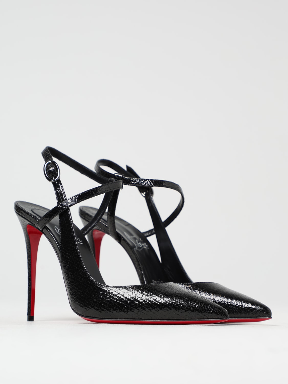 CHRISTIAN LOUBOUTIN DÉCOLLETÉ: Pump Jenlove Christian Louboutin in pelle stampa pitone , Nero - Img 2