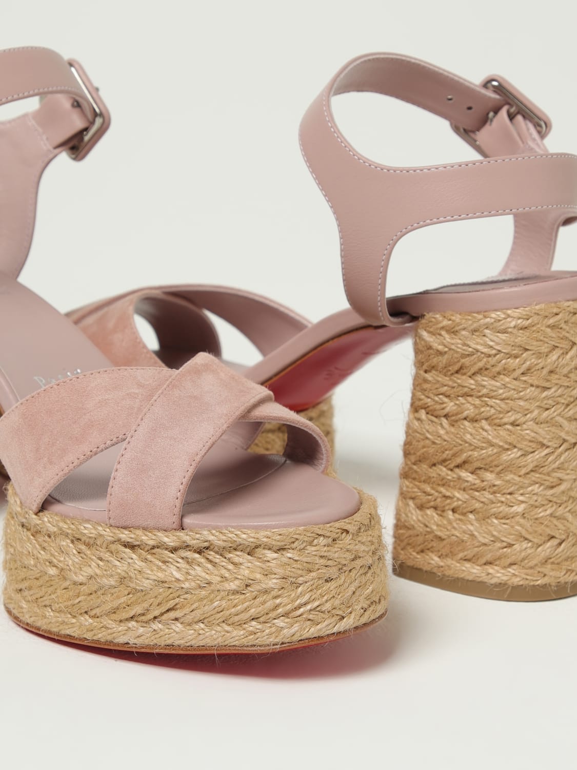 シューズ・サンダルその他 CHRISTIAN LOUBOUTIN Woman Heeled sandals Nude 1240839 9018 CHRISTIAN LOUBOUTIN Size 9 Nude Leather Rosalie Heel Sandals