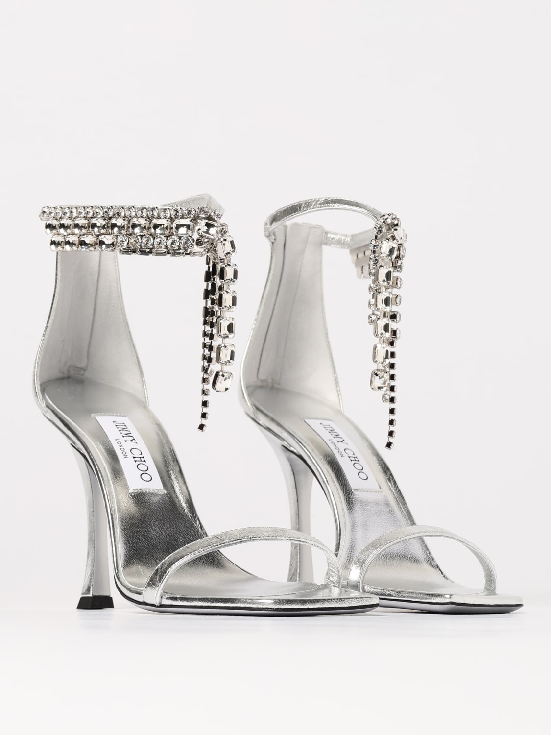 シューズ・サンダルその他 JIMMY CHOO Woman Heeled sandals Silver VERITYSANDAL100BYK JIMMY CHOO: Shoes woman - Silver | Jimmy Choo heeled sandals