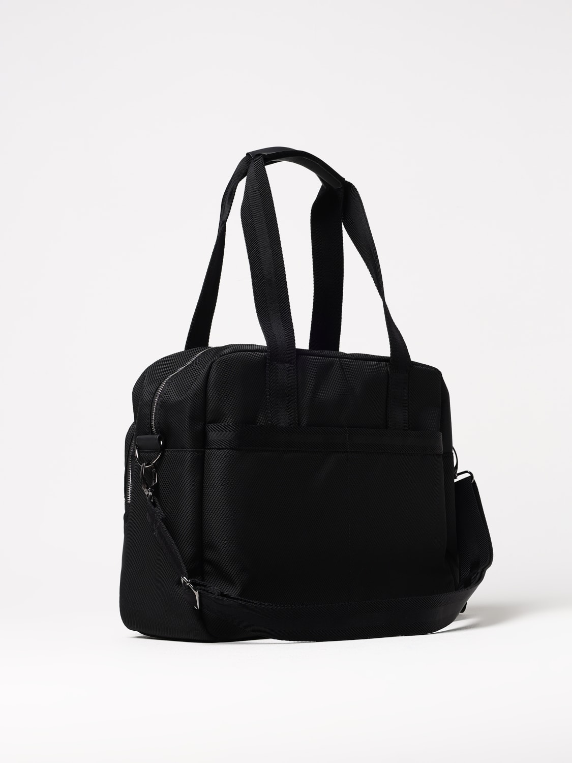 BOSS CORREDI BAMBINI: Diaper bag in poliestere con logo Boss, Nero - Img 2