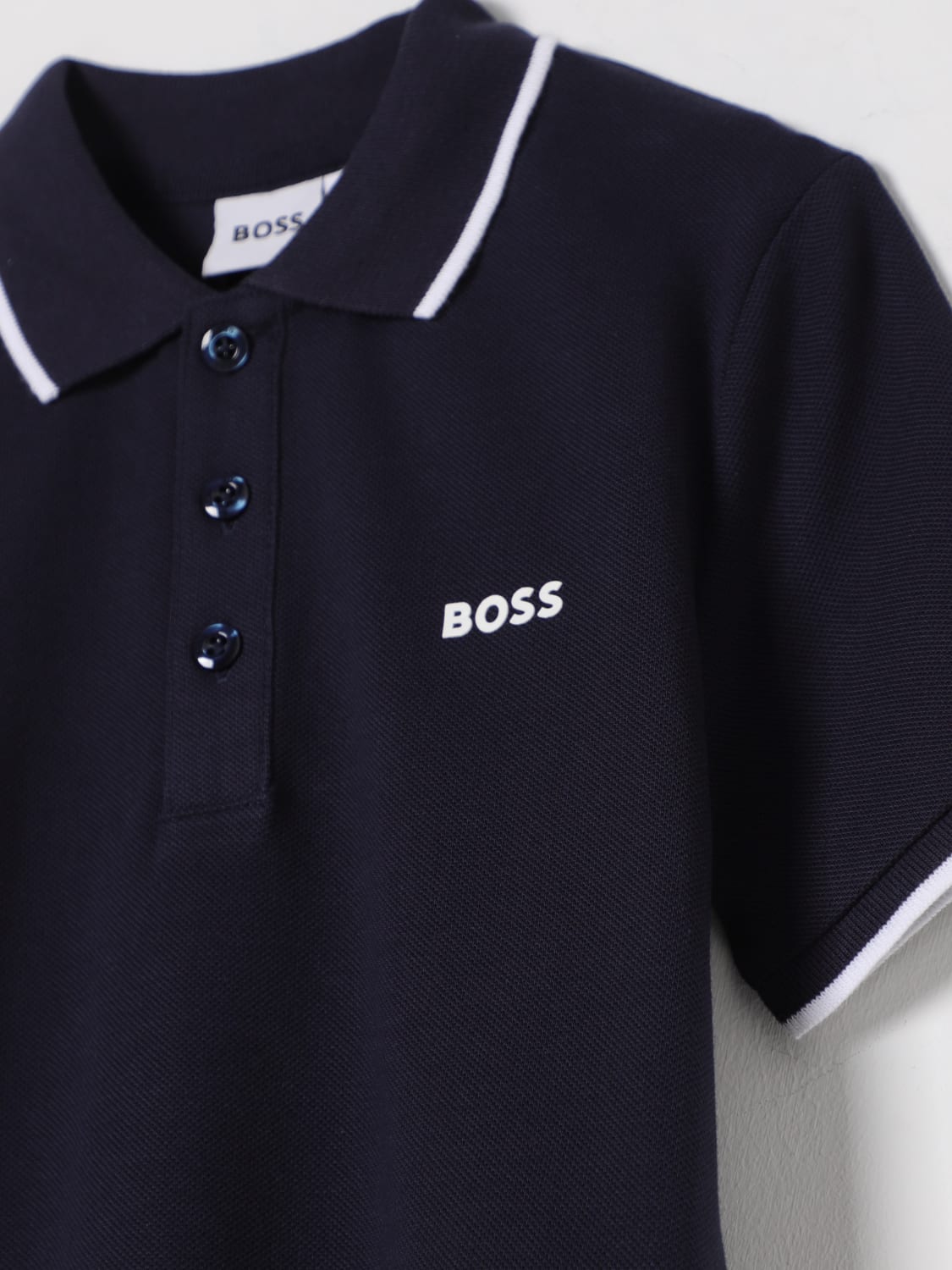 BOSS POLO SHIRT: Polo shirt kids Boss, Navy - Img 3