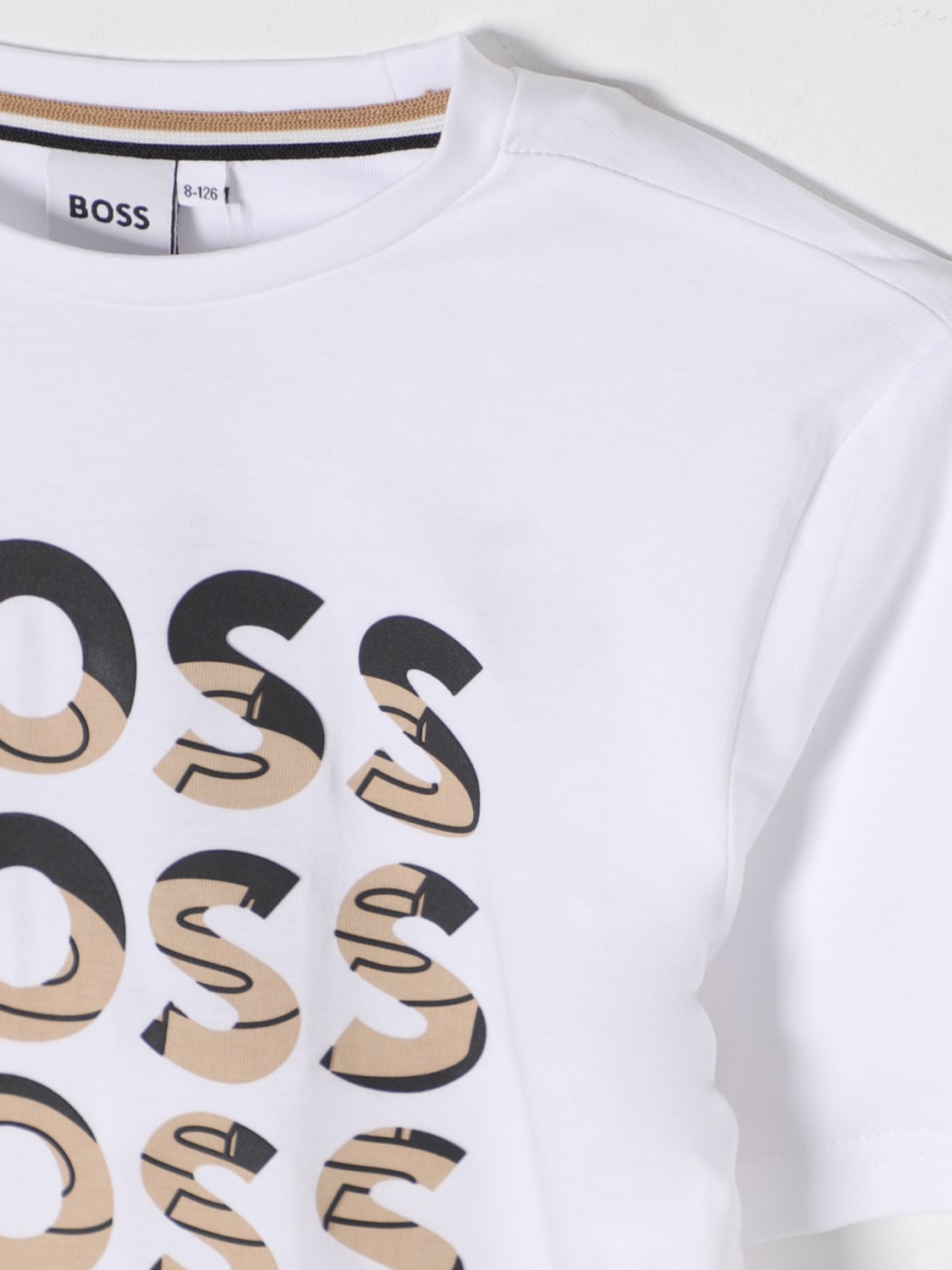 BOSS T-SHIRT: T-shirt kinder Boss, Weiß - Img 3
