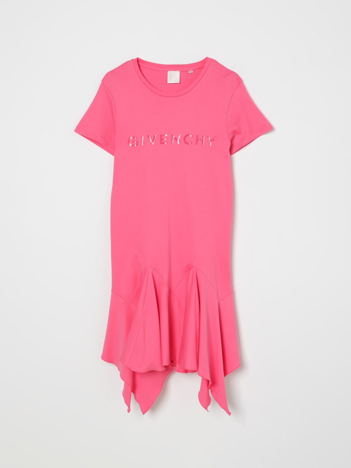 GIVENCHY ABITO: Abito Givenchy in cotone con logo tono su tono, Lampone - Img 1