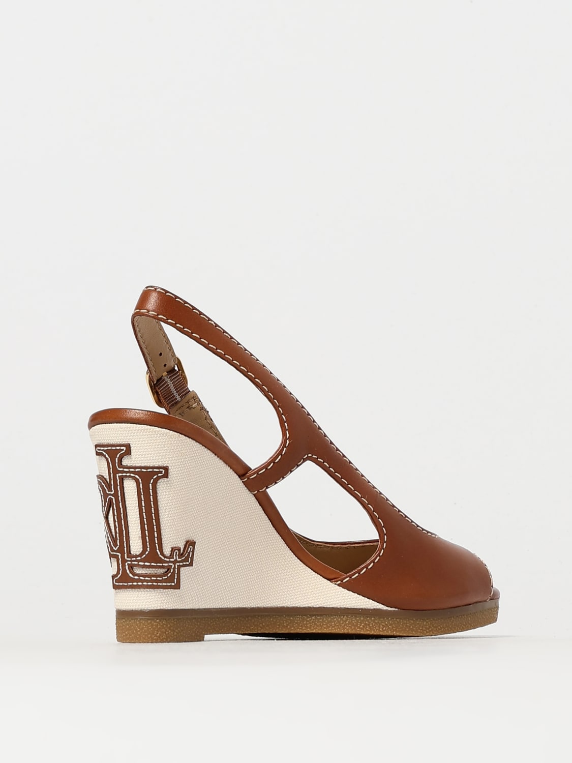 LAUREN RALPH LAUREN SANDALI CON TACCO: Sandalo Roni Lauren Ralph Lauren in pelle , Cuoio - Img 3