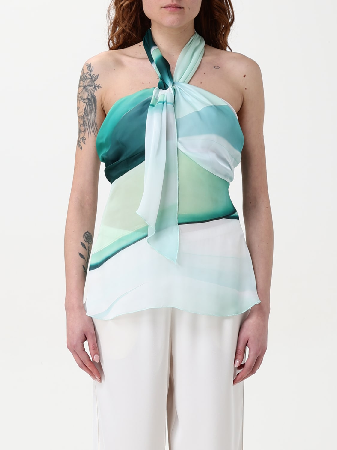 H COUTURE TOP: Top woman H Couture, Green - Img 1