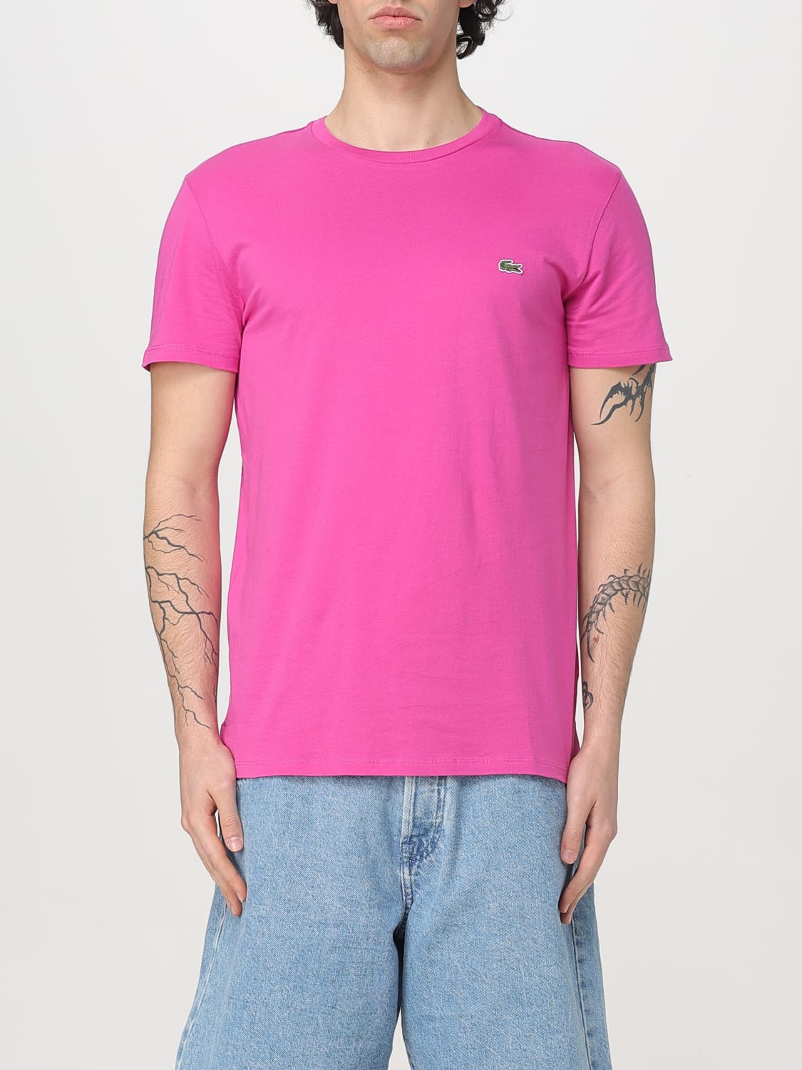 Tシャツ・カットソー LACOSTE Men T-shirt Fuchsia TH6709 I1L LACOSTE: T-shirt men - Fuchsia | Lacoste t-shirt TH6709