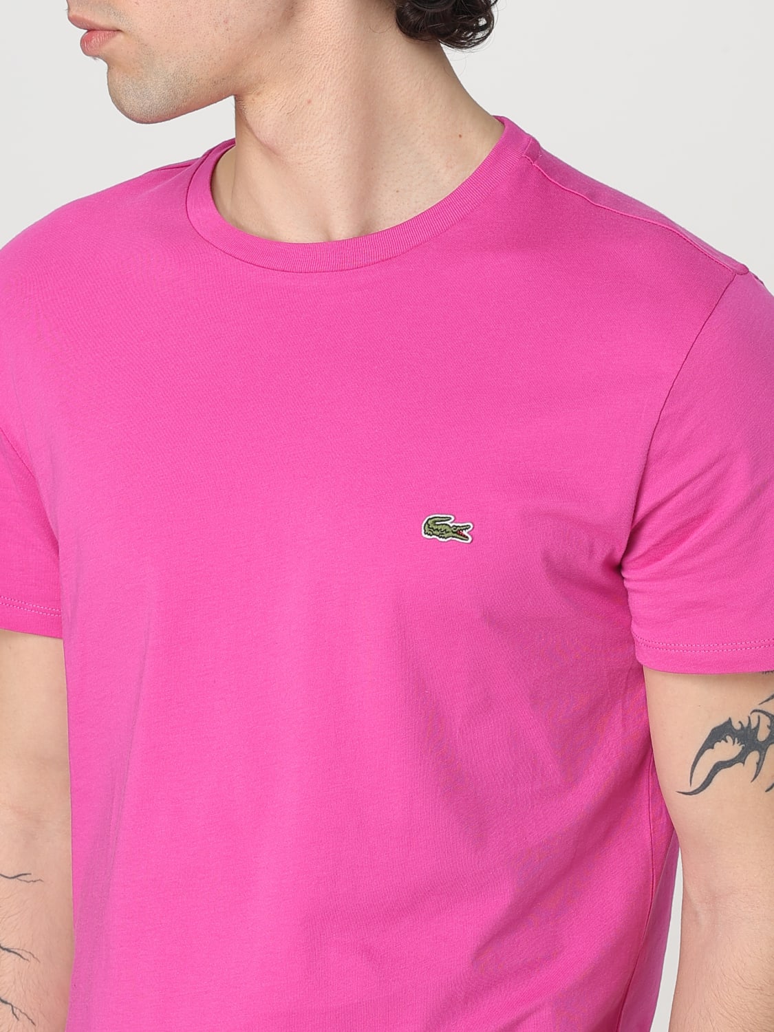 LACOSTE: T-shirt men - Fuchsia | Lacoste t-shirt TH6709