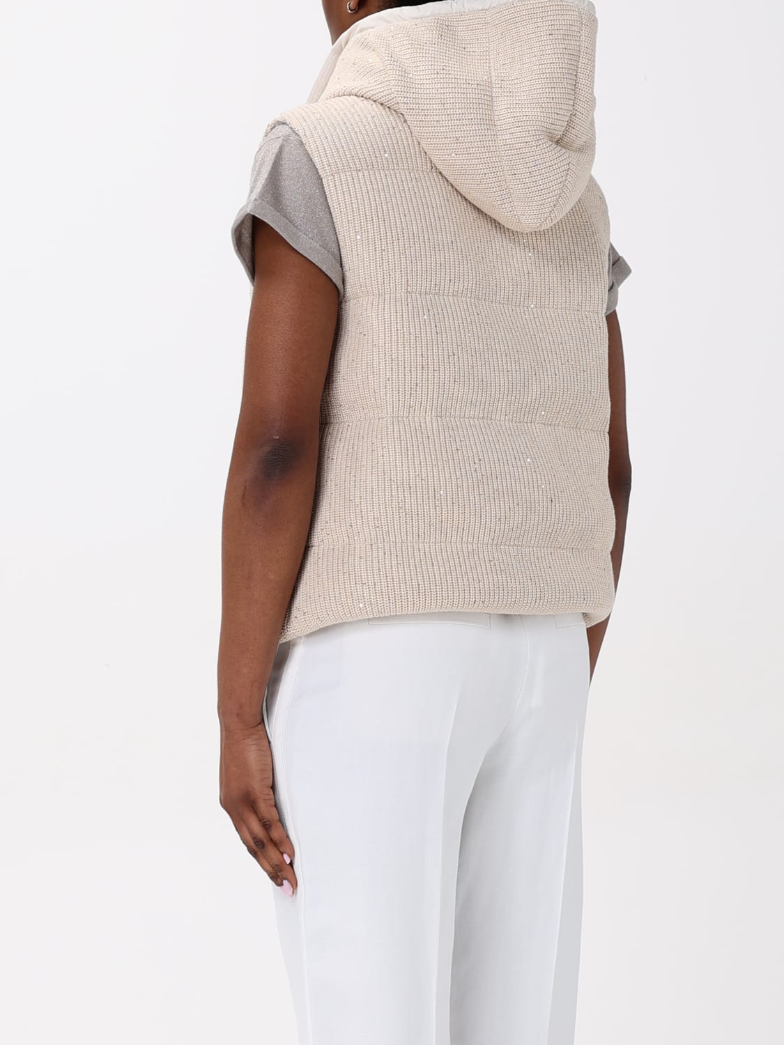 アウターその他 BRUNELLO CUCINELLI Woman Waistcoat Butter M0DVT2142 CDR24 BRUNELLO CUCINELLI: quilted cotton blend vest - Butter