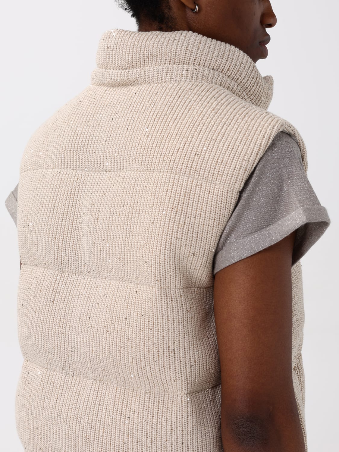 アウターその他 BRUNELLO CUCINELLI Woman Waistcoat Butter M0DVT2142 CDR24 BRUNELLO CUCINELLI: Coat woman - Butter | Brunello Cucinelli