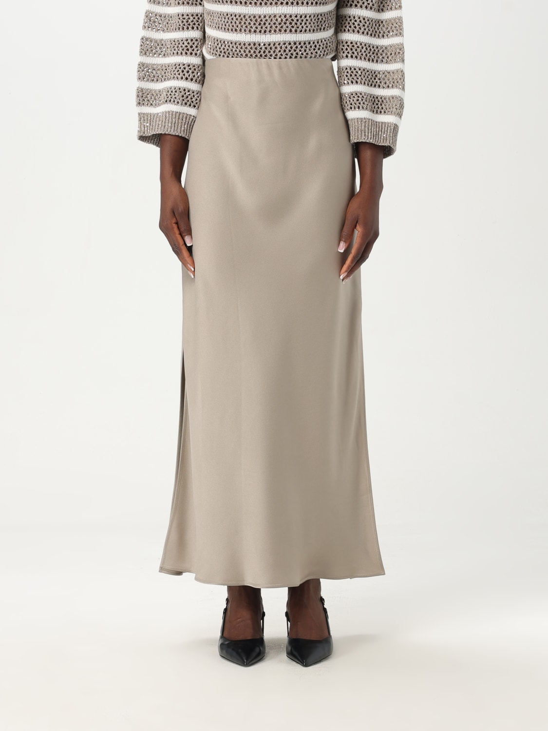 スカート BRUNELLO CUCINELLI Woman Skirt Grey M0H38G3396 C3284 BRUNELLO CUCINELLI: Skirt woman - Grey | Brunello Cucinelli