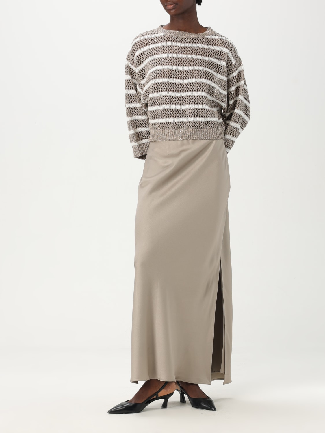 スカート BRUNELLO CUCINELLI Woman Skirt Grey M0H38G3396 C3284 BRUNELLO CUCINELLI: Skirt woman - Grey | Brunello Cucinelli