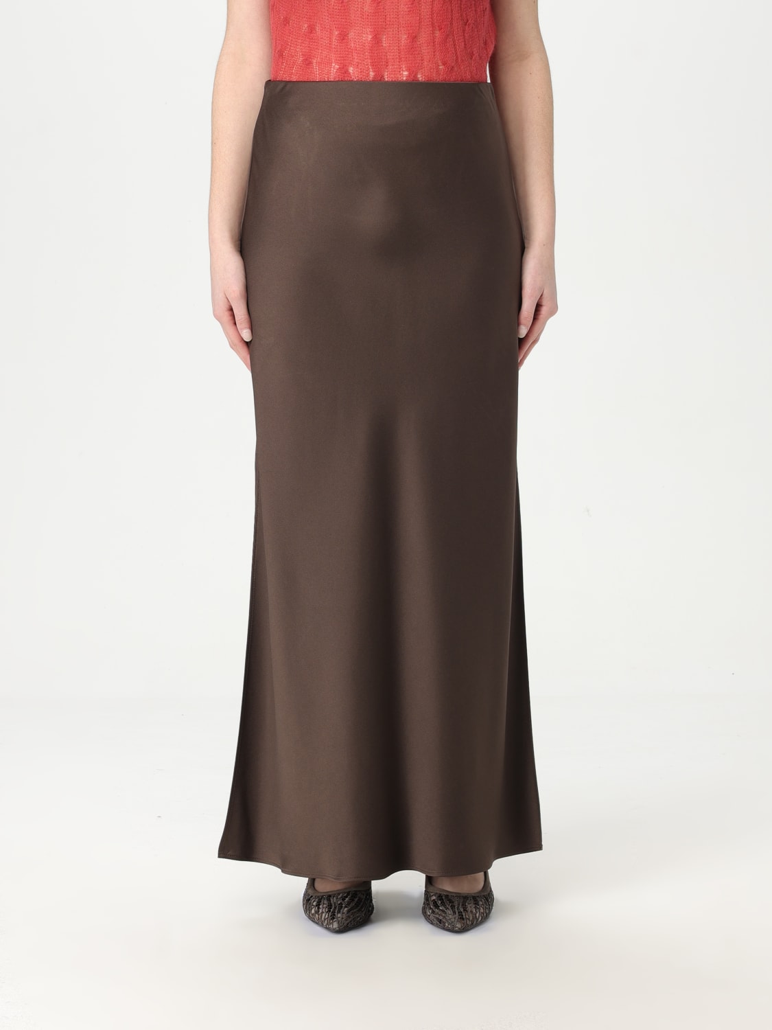 スカート BRUNELLO CUCINELLI Woman Skirt Grey M0H38G3396 C3284 Brunello Cucinelli - Gray Wool Blend Midi Skirt