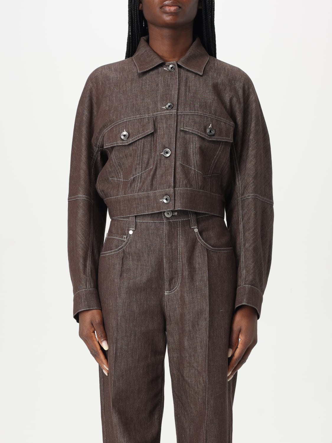 ジャケット BRUNELLO CUCINELLI Woman Jacket Brown MB1257816 C003 BRUNELLO CUCINELLI: Jacket woman - Brown | Brunello