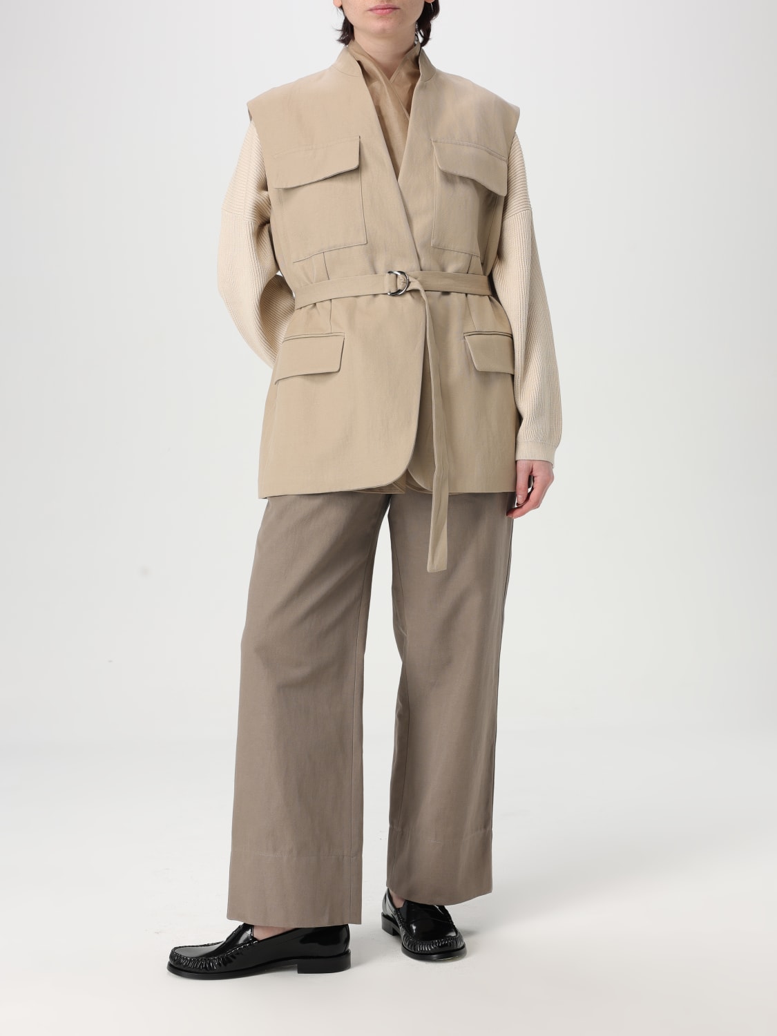 アウターその他 BRUNELLO CUCINELLI Woman Waistcoat Beige ML1457345 C2910 BRUNELLO CUCINELLI: Blazer woman - Beige | Brunello