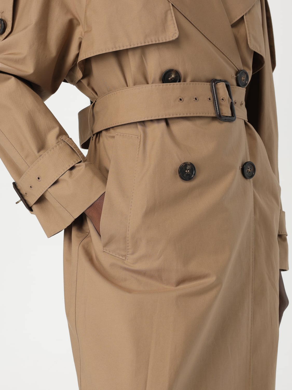 MAX MARA THE CUBE: double-breasted cotton blend trench coat
