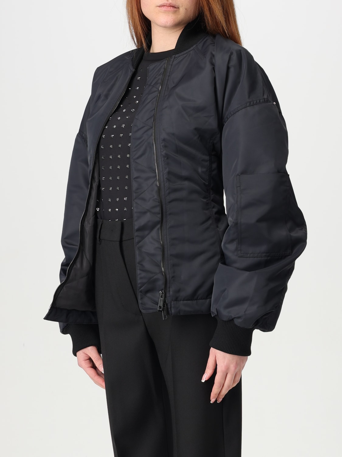 SPORTMAX GIACCA: Bomber Sportmax in nylon , Nero - Img 4
