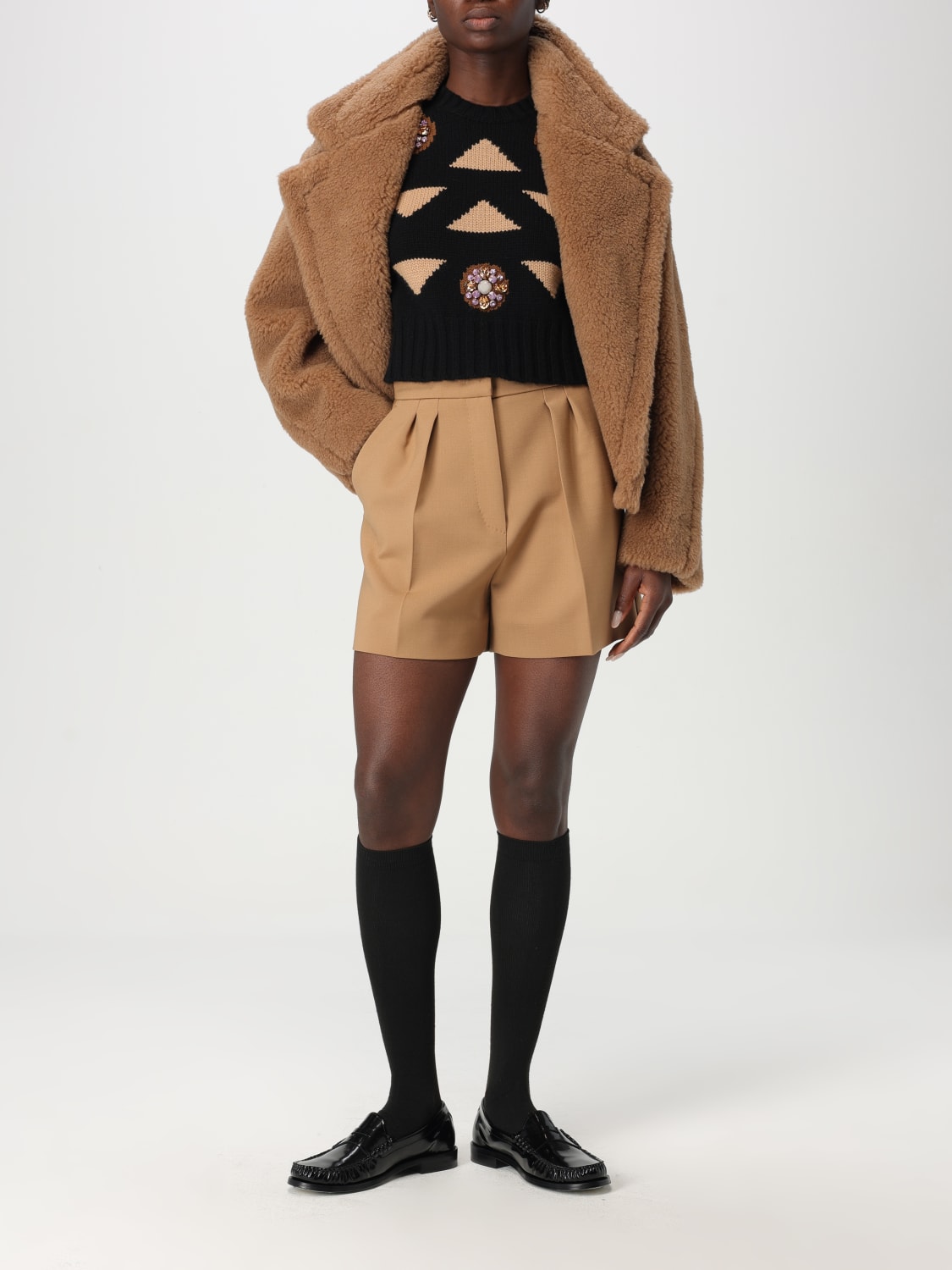 MAX MARA CAPPOTTO: Cappotto Teddy Max Mara in lana di cammello , Cammello - Img 2