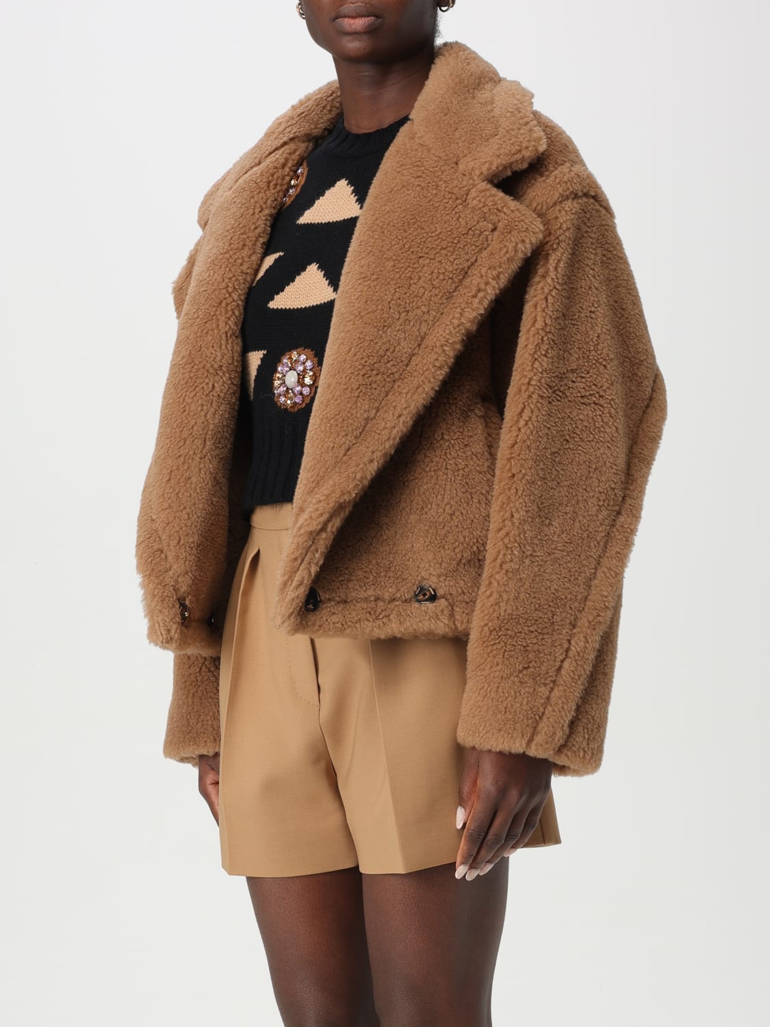 MAX MARA CAPPOTTO: Cappotto Teddy Max Mara in lana di cammello , Cammello - Img 4