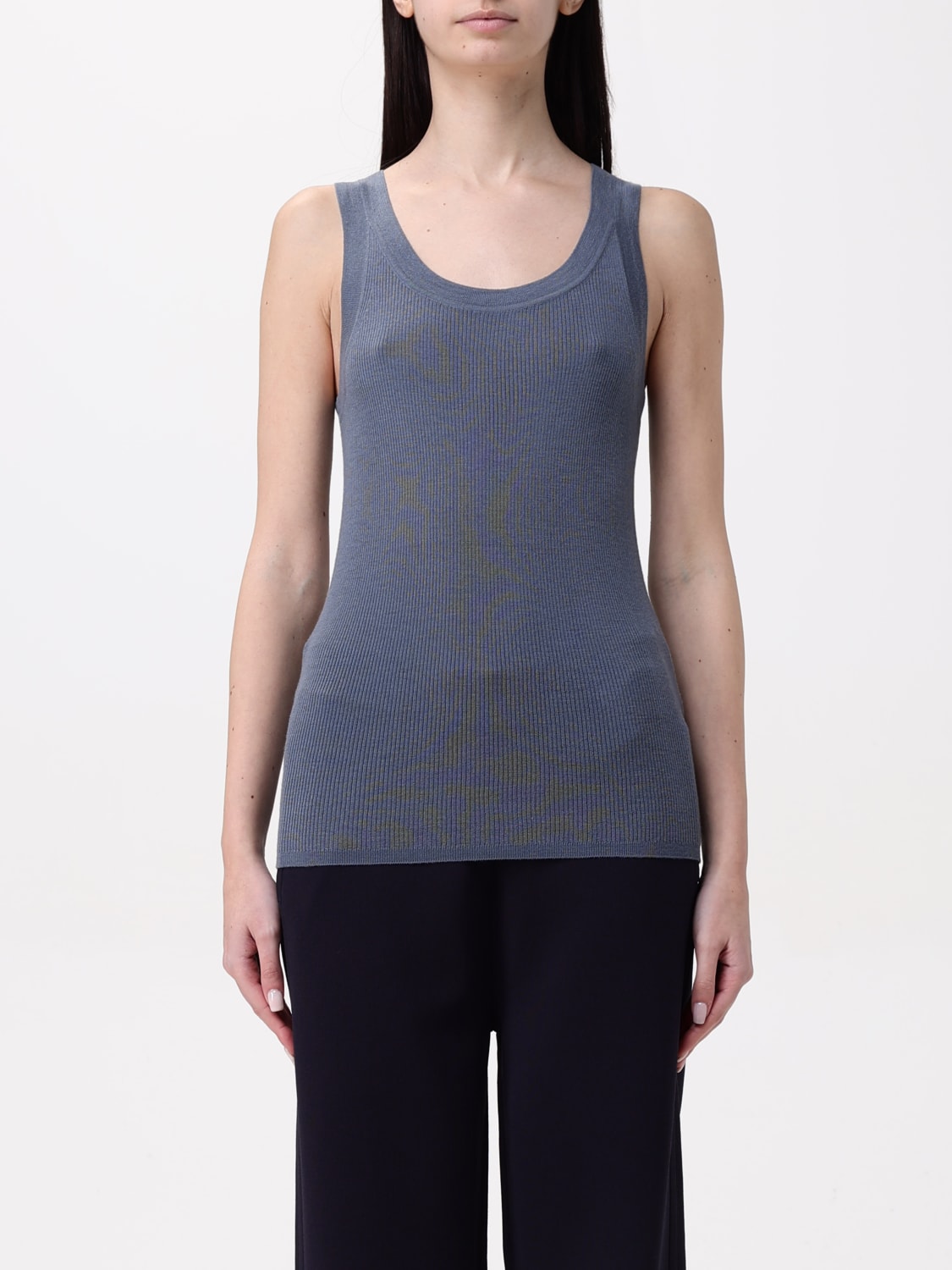 MAX MARA T-SHIRTS: Canotta Max Mara in lana vergine , Acqua - Img 1