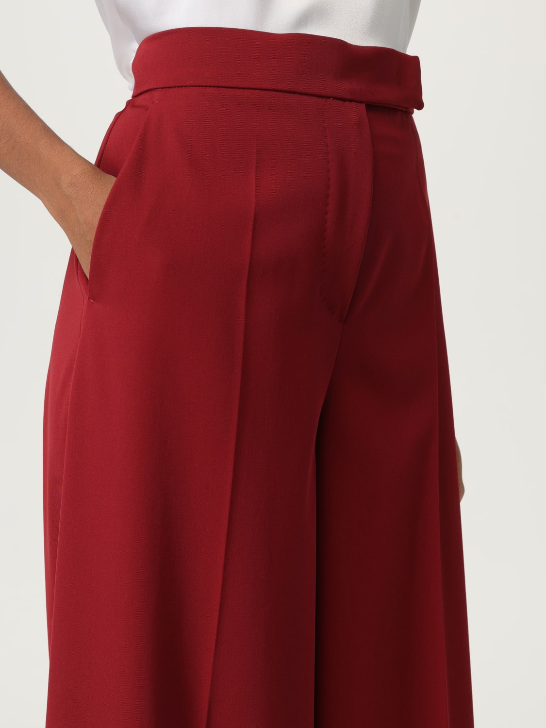 MAX MARA PANTALONI: Pantalone Max Mara in lana vergine , Rosso - Img 4