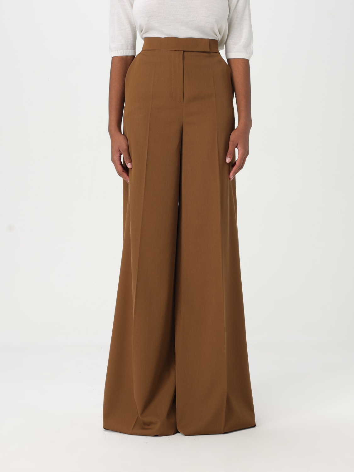 MAX MARA PANTALONE: Pantalone Max Mara in lana vergine , Marrone - Img 1