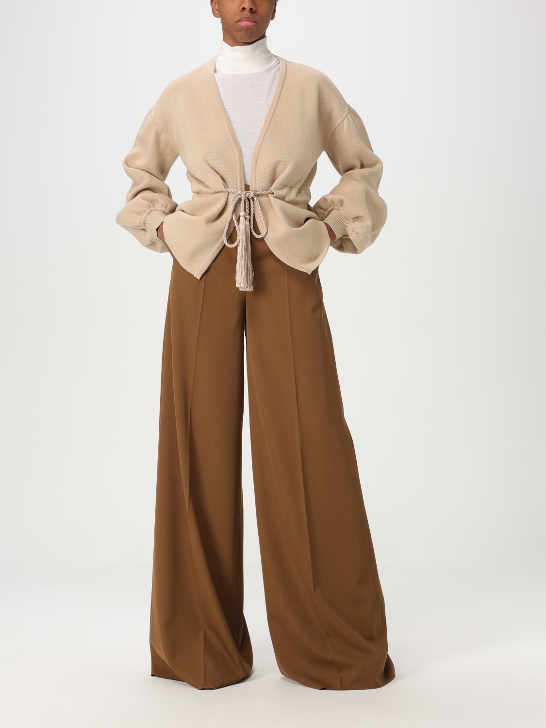 MAX MARA PANTALONE: Pantalone Max Mara in lana vergine , Marrone - Img 2
