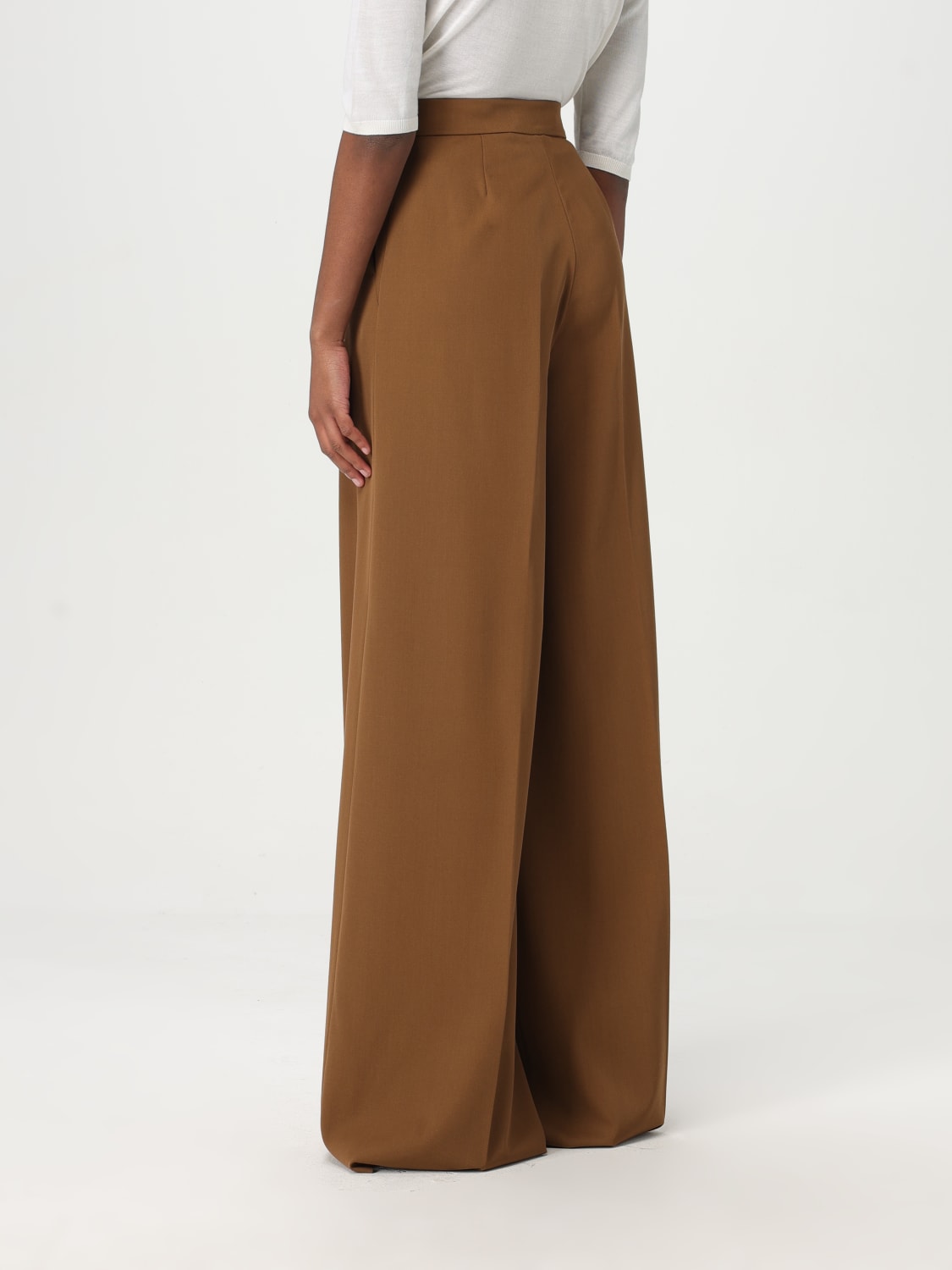 MAX MARA PANTALONE: Pantalone Max Mara in lana vergine , Marrone - Img 3
