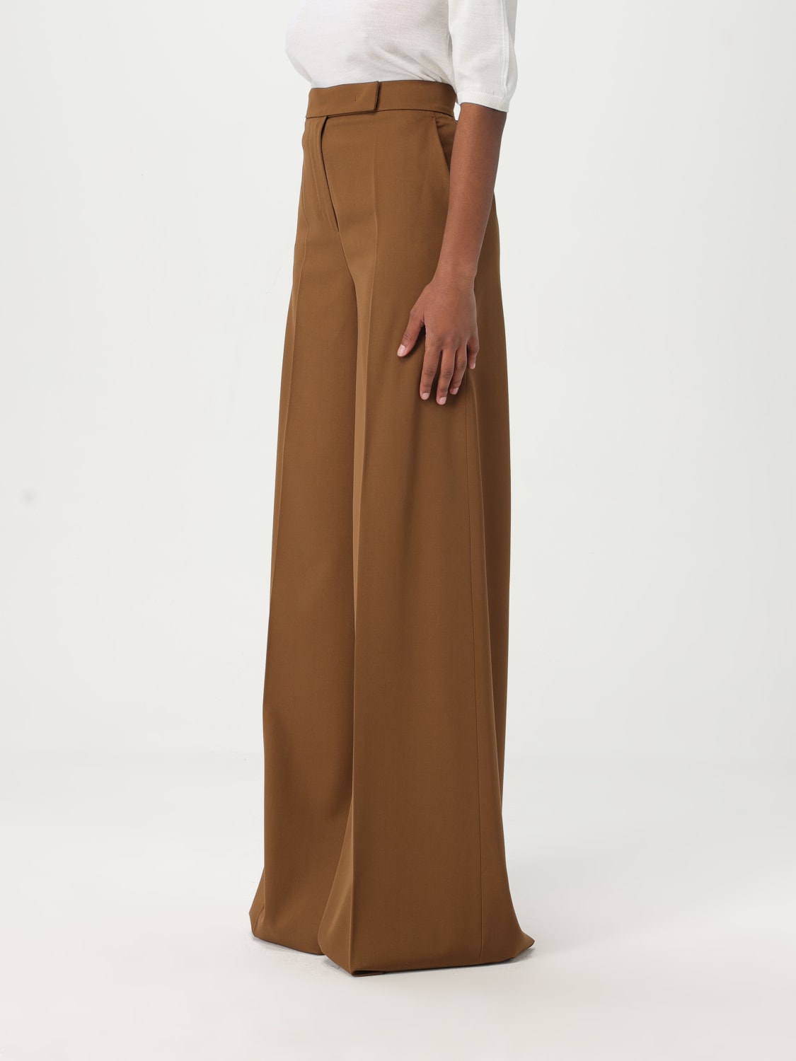 MAX MARA PANTALONE: Pantalone Max Mara in lana vergine , Marrone - Img 4