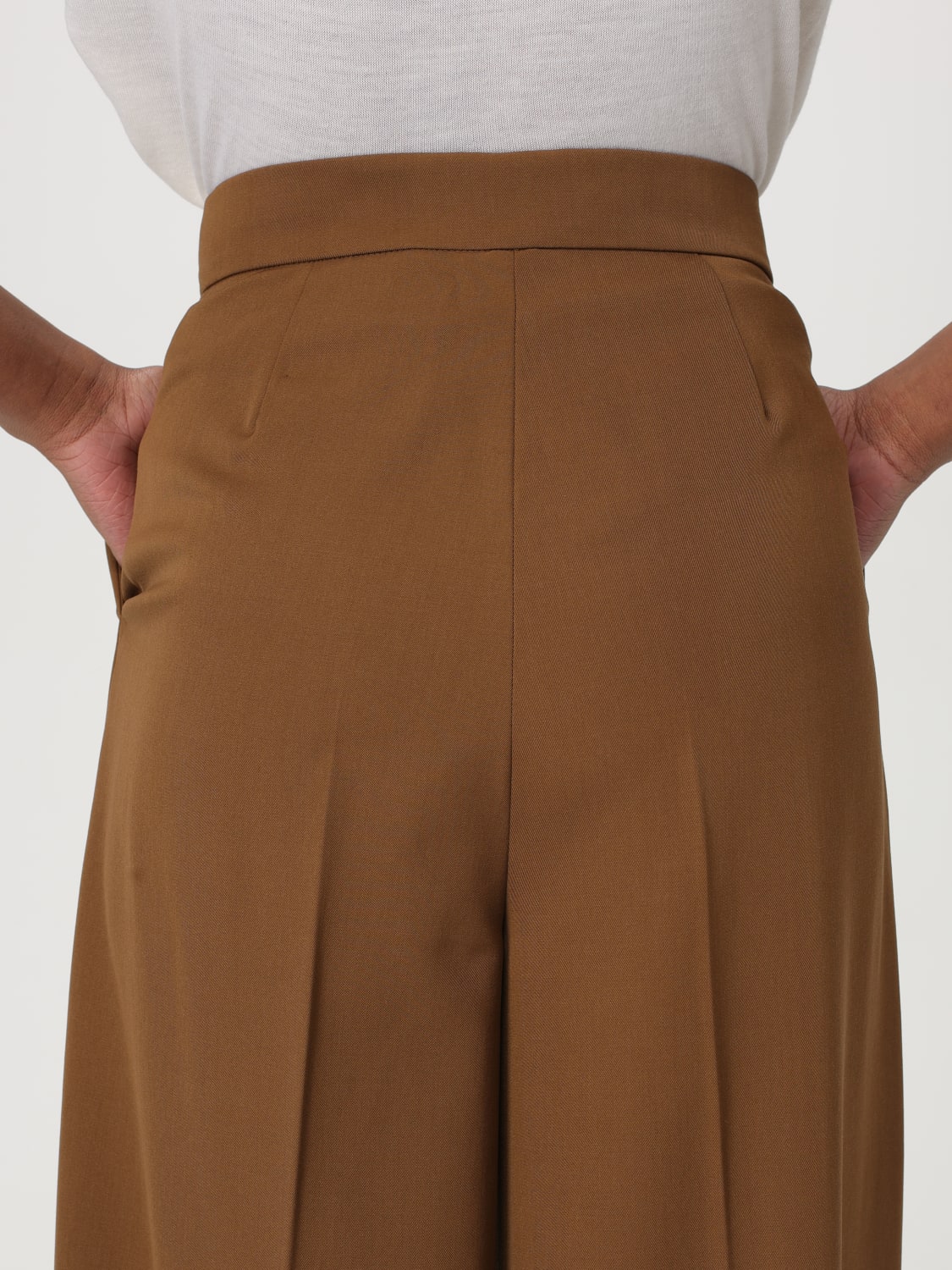 MAX MARA PANTALONE: Pantalone Max Mara in lana vergine , Marrone - Img 5