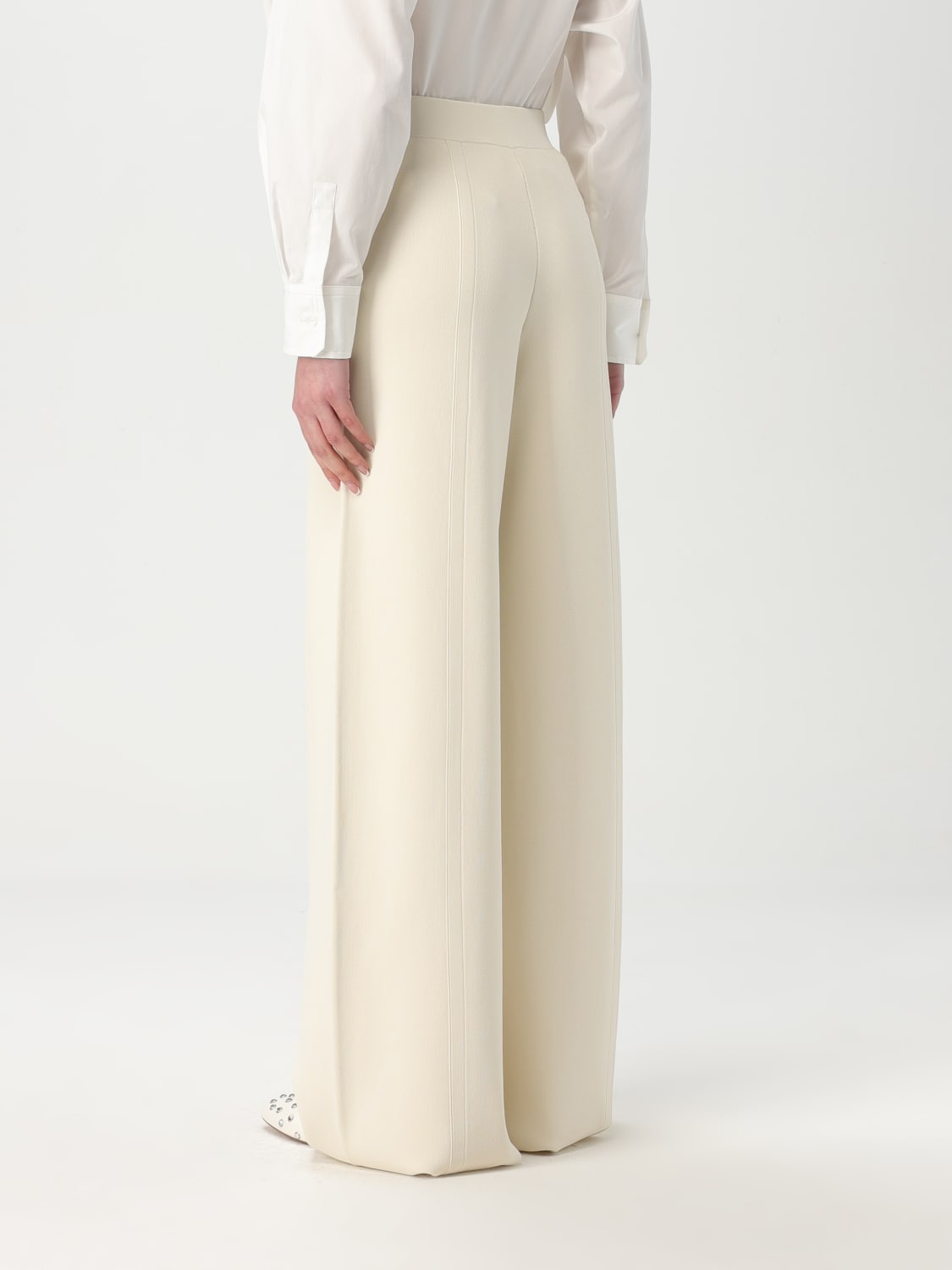 パンツ MAX MARA Women Straight Pants 2511131072600OKRA 056 WHITE Max Mara Studio Stemma women's stretch cotton pants
