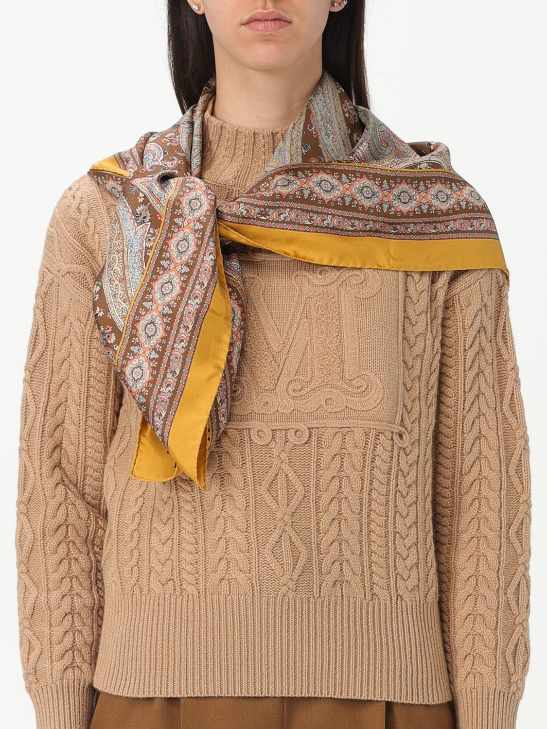 スカーフ MAX MARA Woman Neck scarf Yellow 2514541111600 004 MAX MARA: Scarf woman - Yellow | Max Mara neck scarf