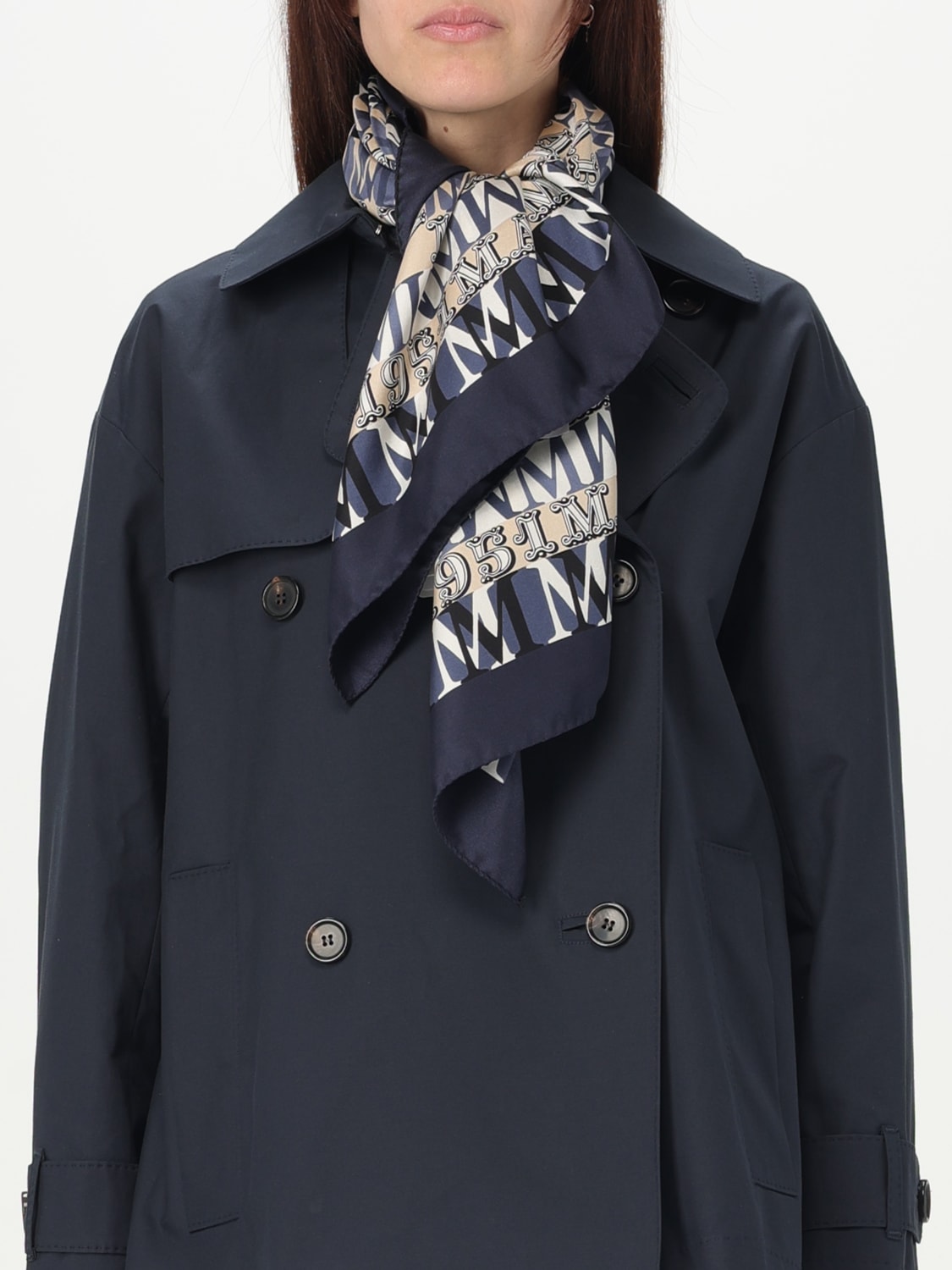 MAX MARA FOULARD: Foulard Max Mara in seta stampata , Beige - Img 2