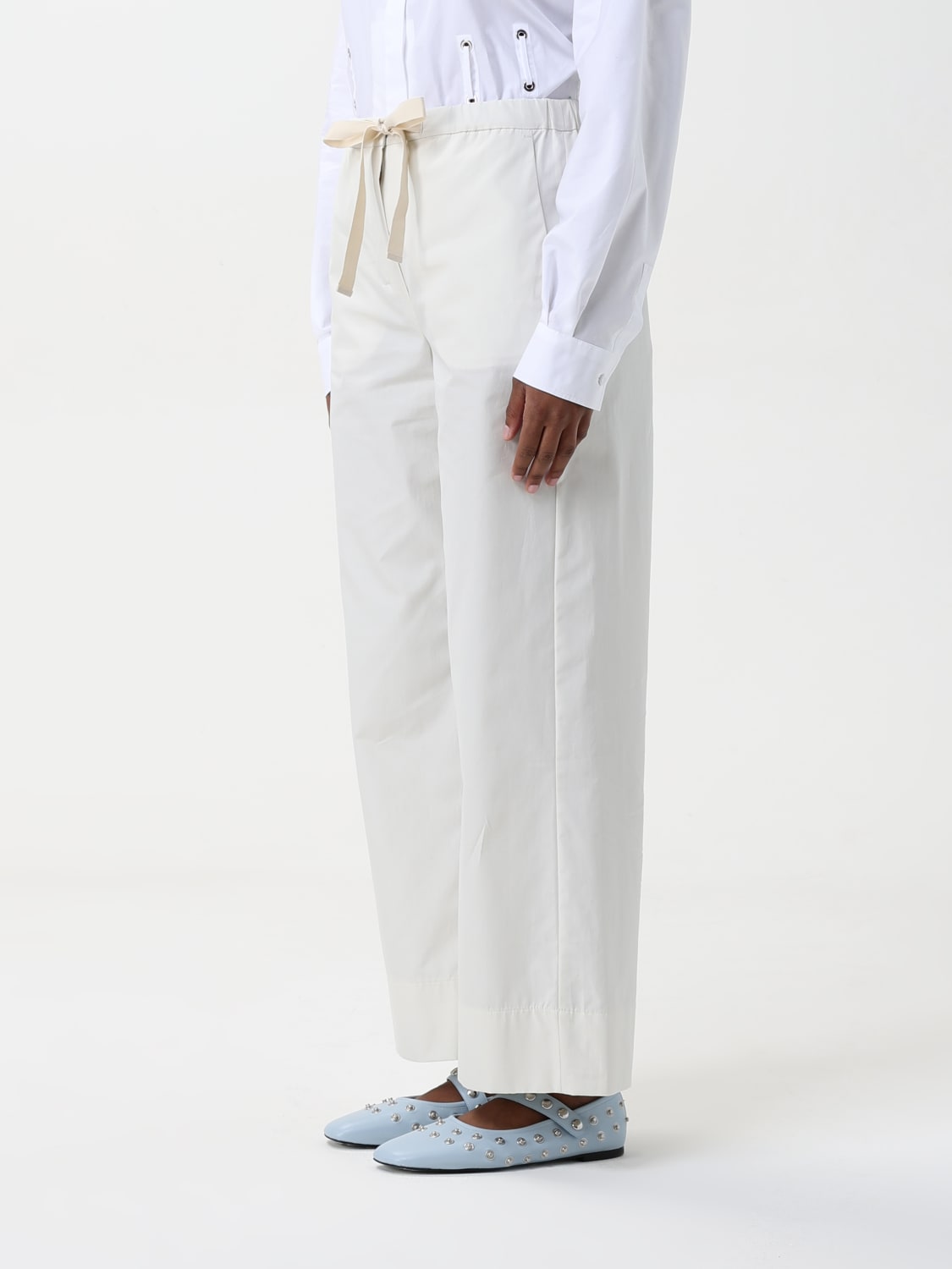 国内発送・関税なし S Max Mara ロゴ入り ラウンジパンツ S MAX MARA: Pants woman - Ecru | 'S Max Mara pants