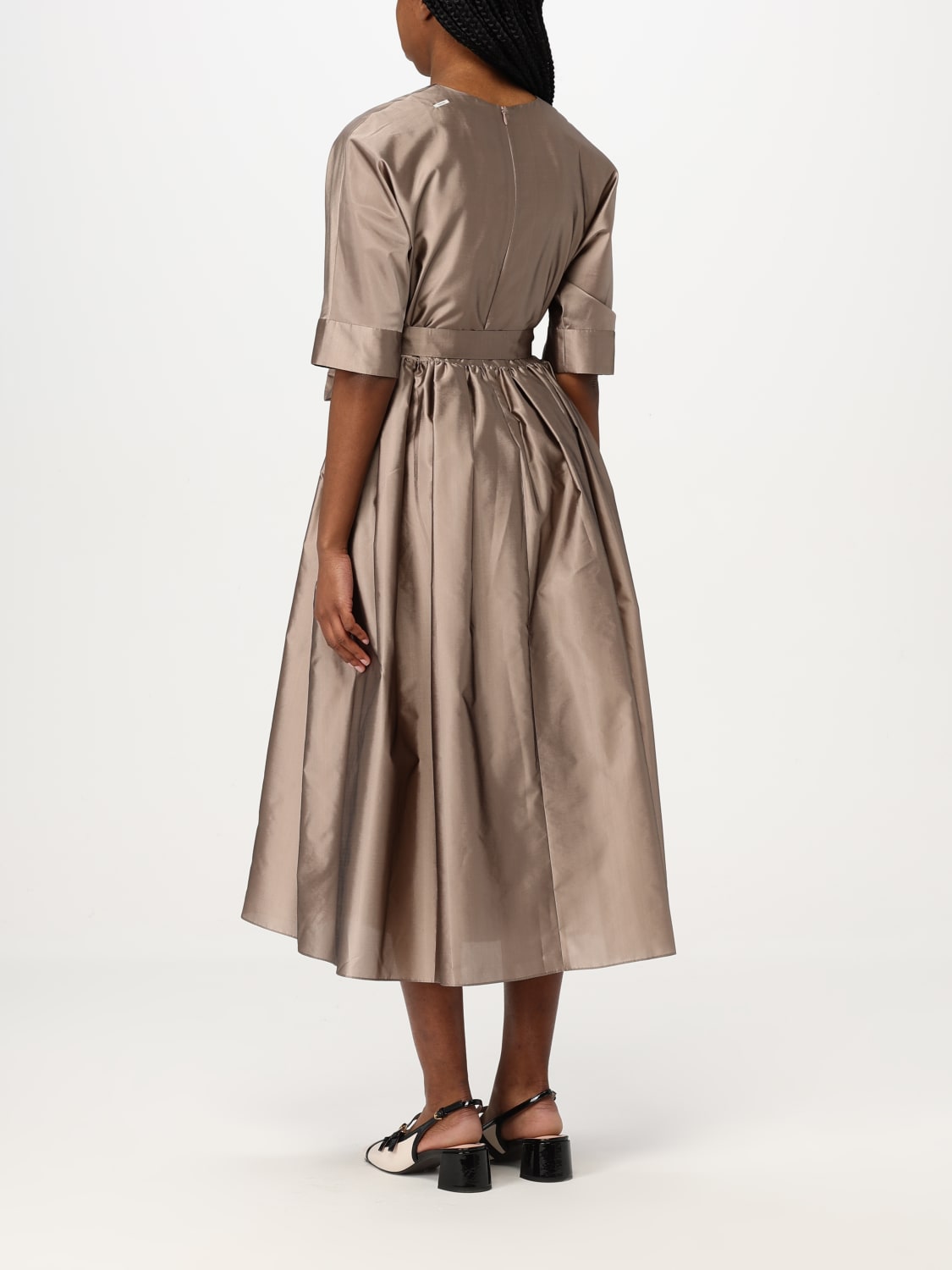 人気【S MAXMARA】Abito in cotone e seta con coulisse 人気【S MAXMARA】Abito in cotone e seta con coulisse