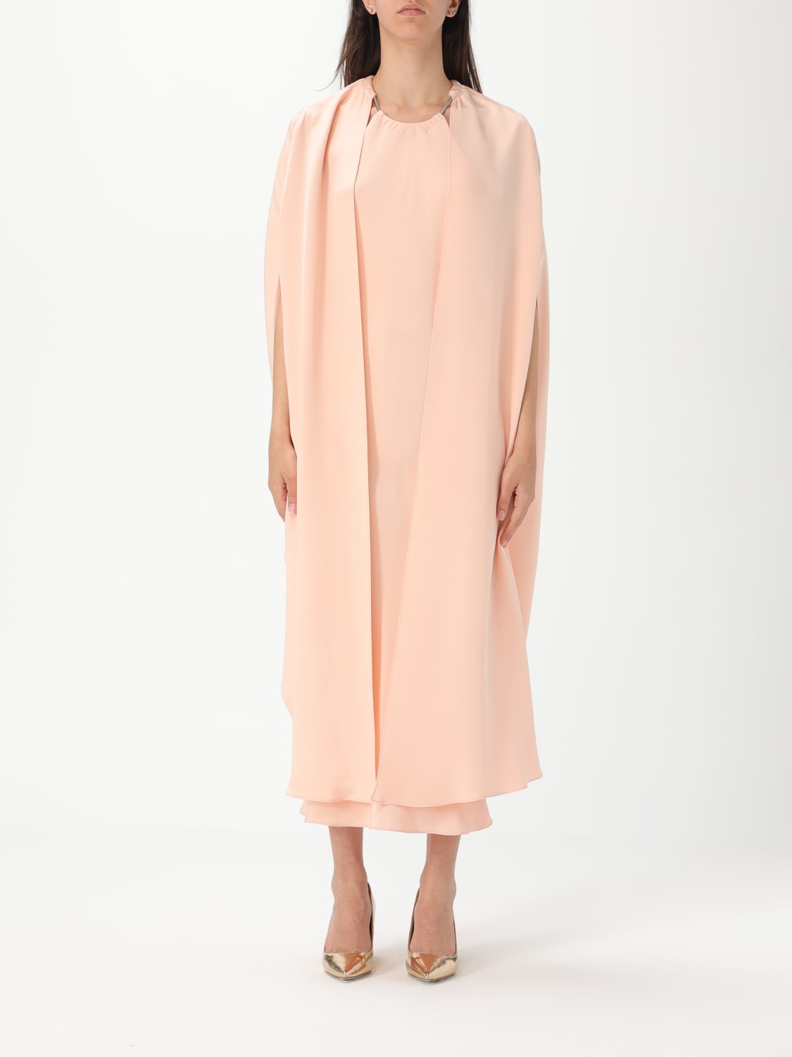 ワンピース MAX MARA Woman Dress Beige 2511221182600 030 Flowing silk satin dress, beige | 