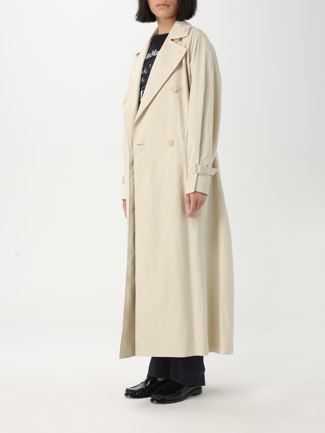 コート MAX MARA Women Trench Coats 2511021012010 Beige Women's Technical Fabric and Cotton Trench Coats | Max Mara