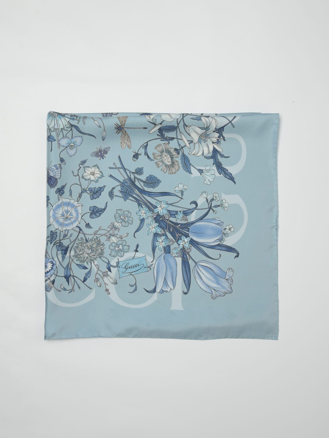 スカーフ GUCCI Woman Neck scarf Gnawed Blue 8100423G001 4969 GUCCI: Neck scarf woman - Gnawed Blue | Gucci neck scarf