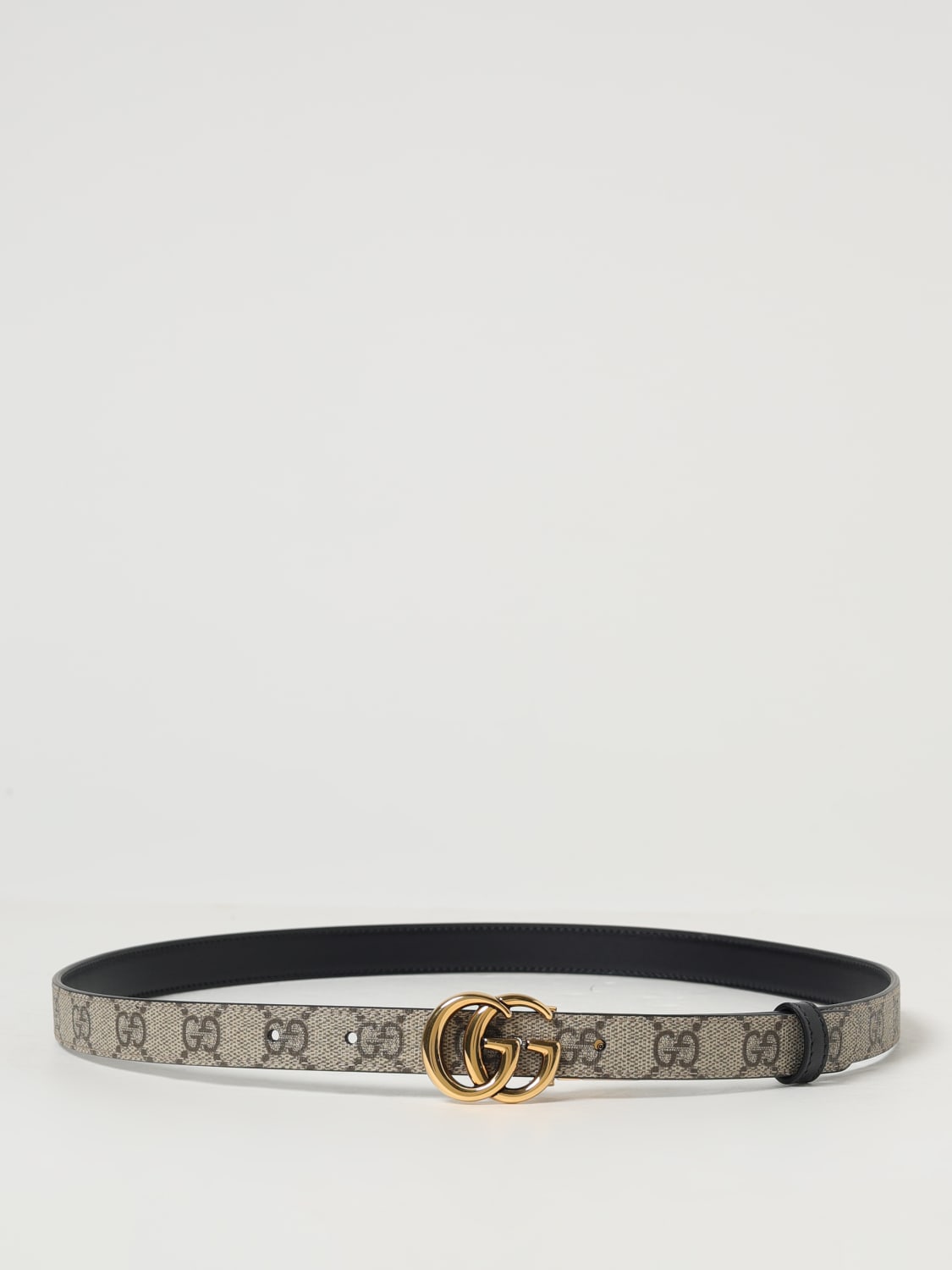 GUCCI CINTURA: Cintura GG Marmont Gucci reversibile in pelle e tessuto GG Supreme , Beige - Img 1