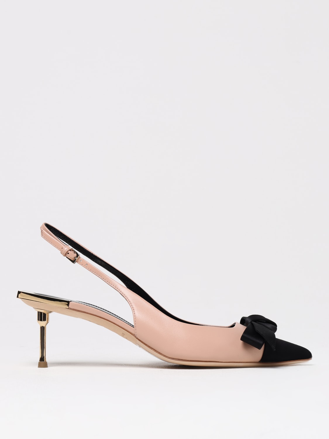 ELISABETTA FRANCHI DÉCOLLETÉ: Slingback Elisabetta Franchi in nappa con fiocco in raso , Rosa - Img 1