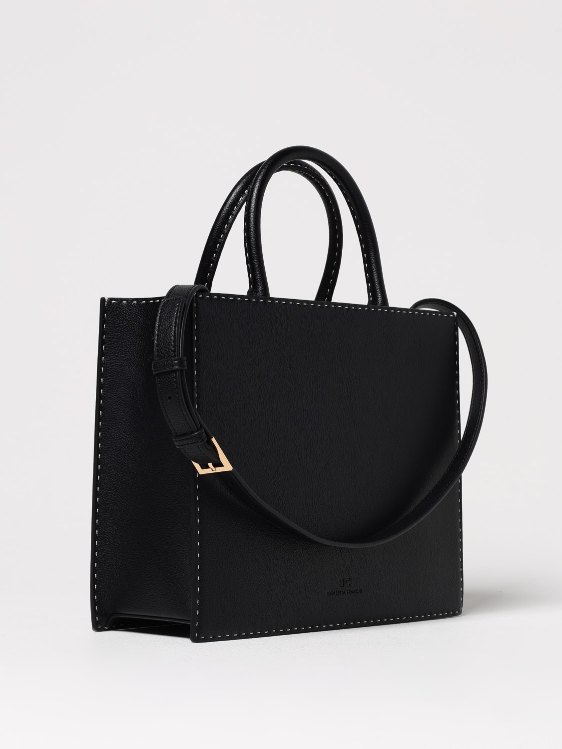 ELISABETTA FRANCHI BORSA A MANO: Borsa Elisabetta Franchi in pelle sintetica a grana , Nero - Img 2