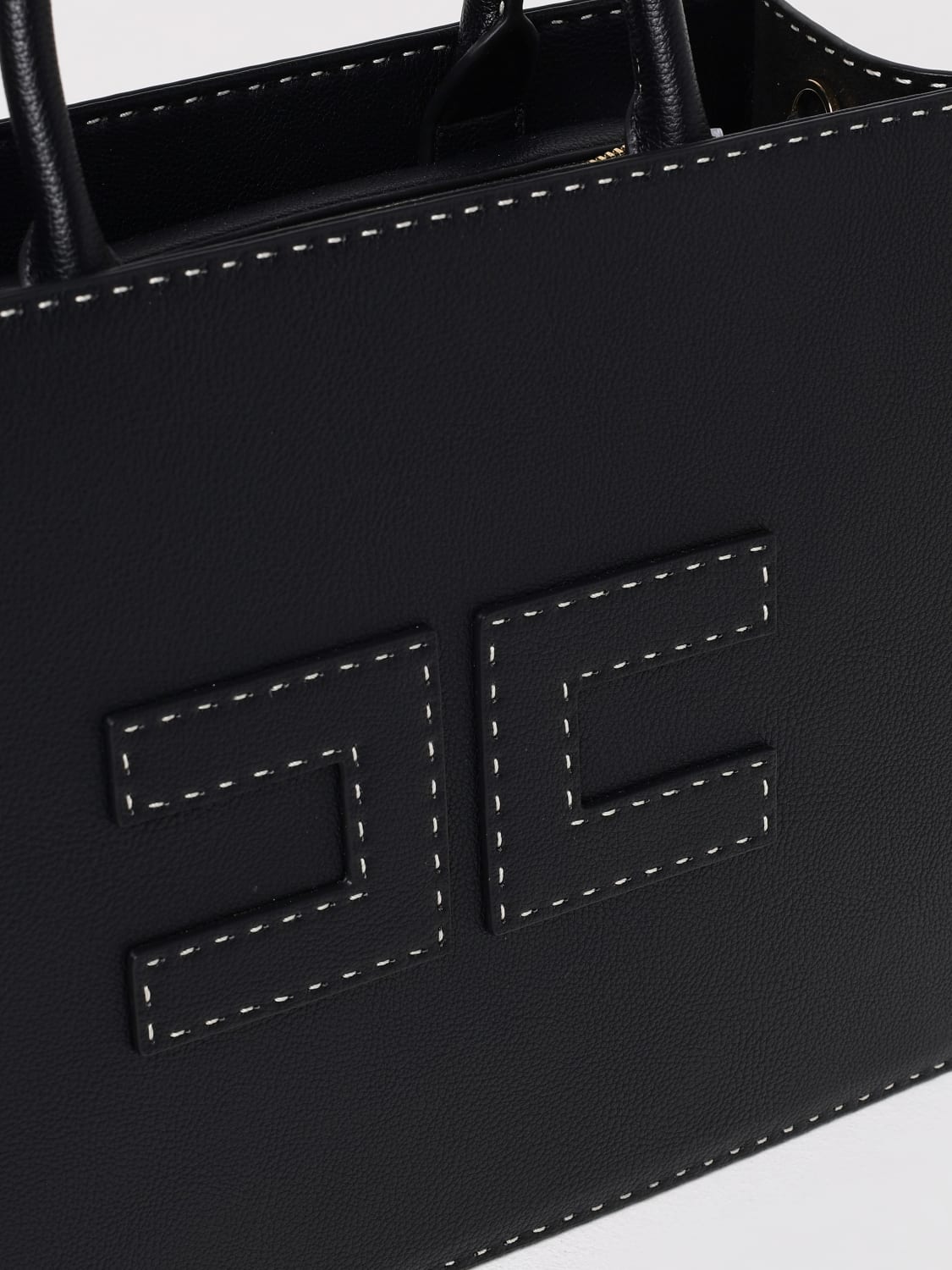 ELISABETTA FRANCHI BORSA A MANO: Borsa Elisabetta Franchi in pelle sintetica a grana , Nero - Img 3