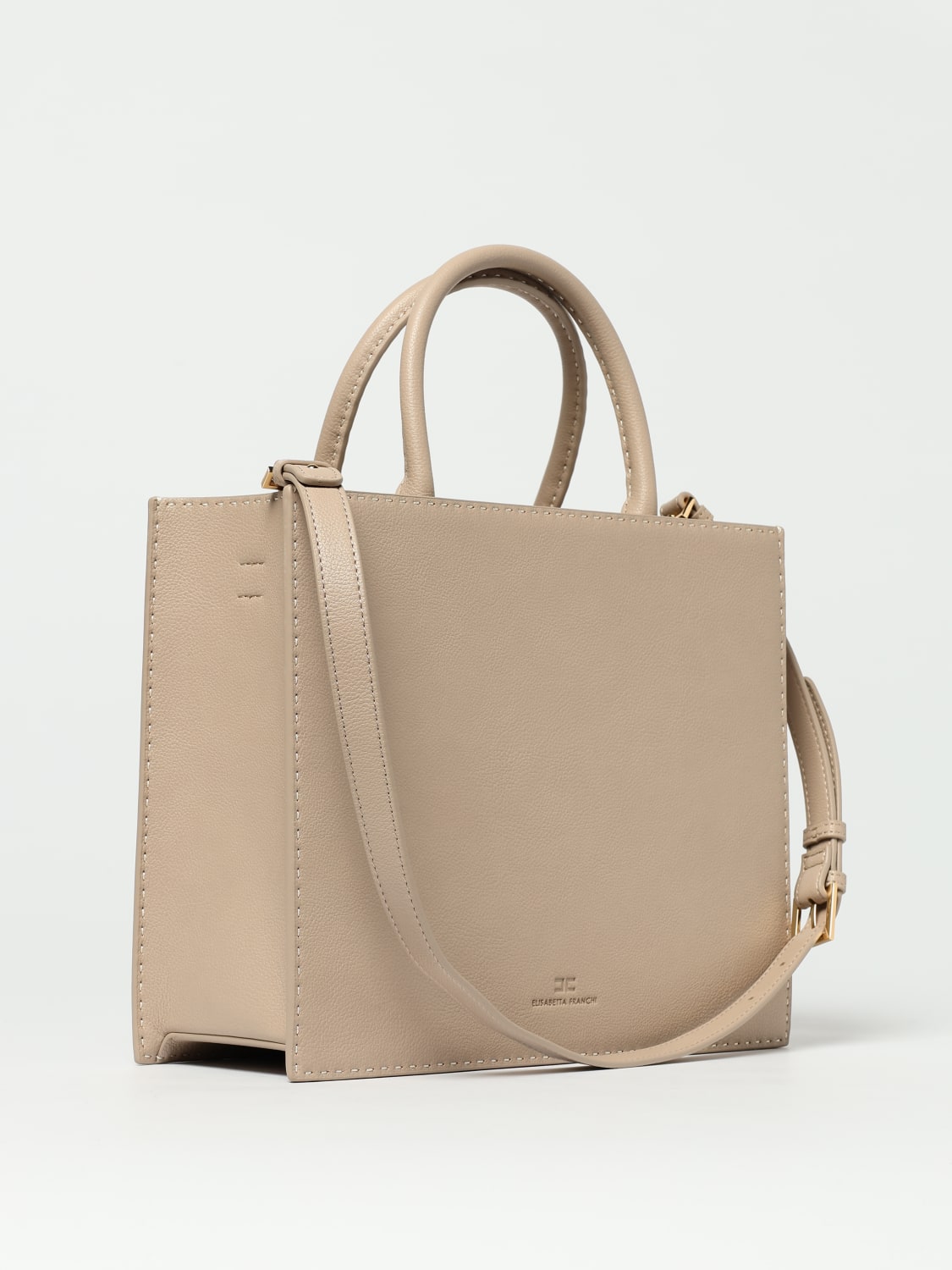 ELISABETTA FRANCHI BORSA A MANO: Borsa Elisabetta Franchi in pelle sintetica a grana , Cipria - Img 2