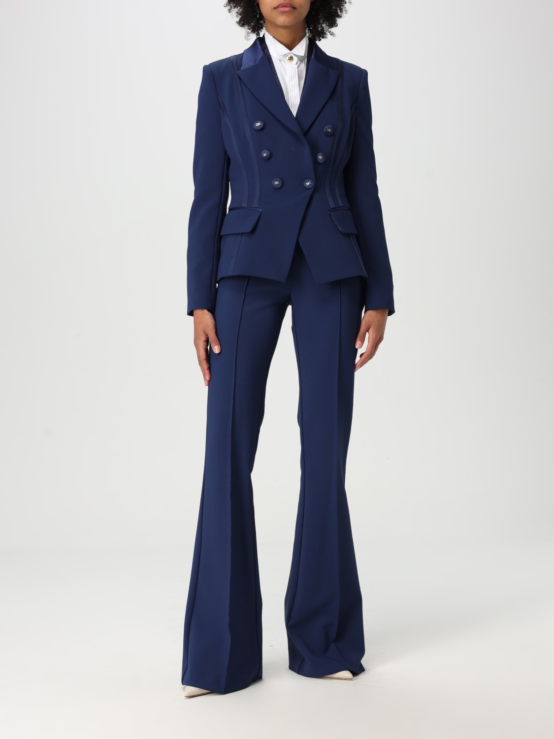 ELISABETTA FRANCHI PANTALONES: Pantalón mujer Elisabetta Franchi, Azul Oscuro - Img 2