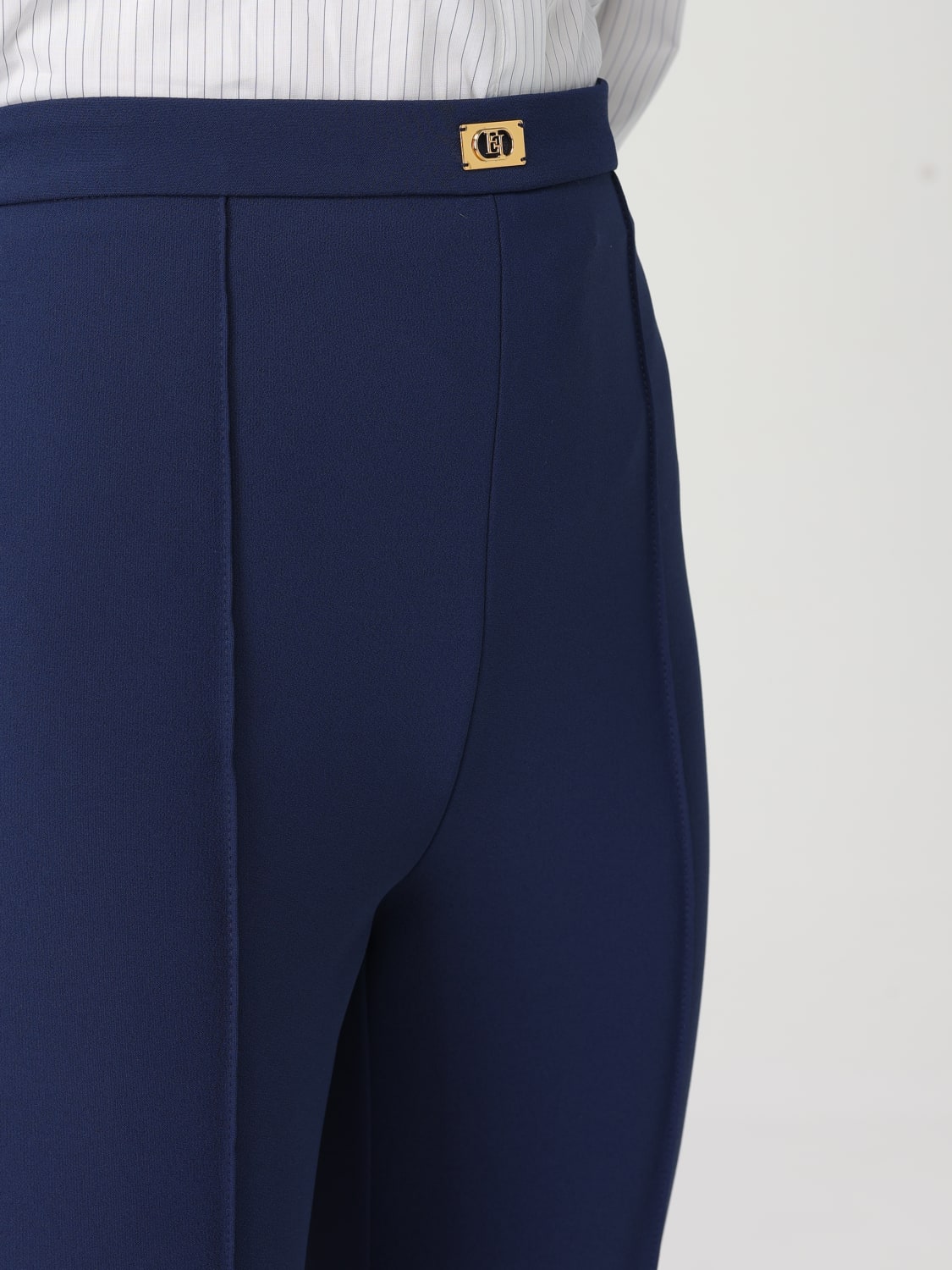 ELISABETTA FRANCHI PANTALONES: Pantalón mujer Elisabetta Franchi, Azul Oscuro - Img 4