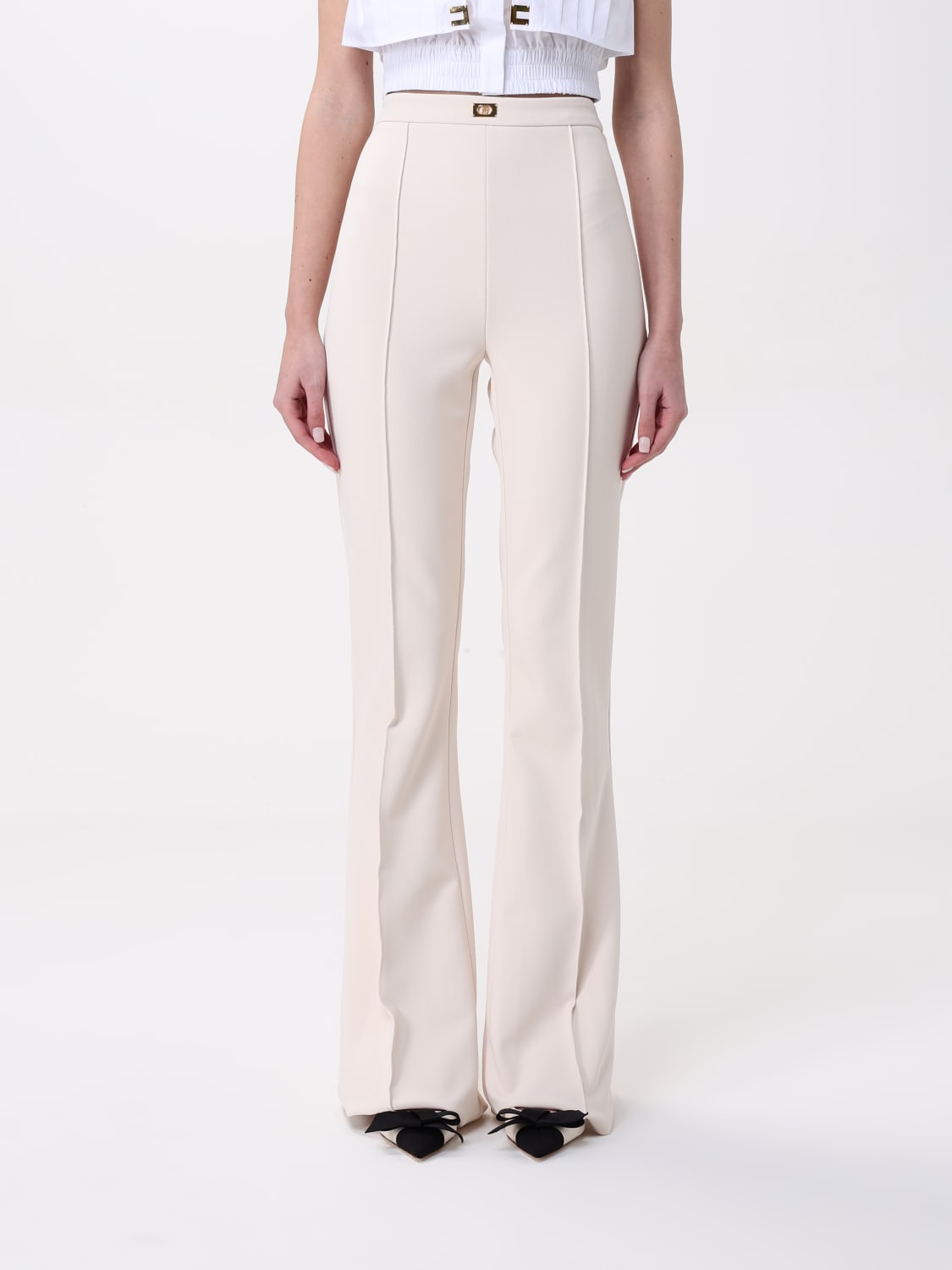 パンツ ELISABETTA FRANCHI Woman Pants Yellow Cream PA079 193 Elisabetta Franchi Pants Woman Color Yellow Cream | ModeSens