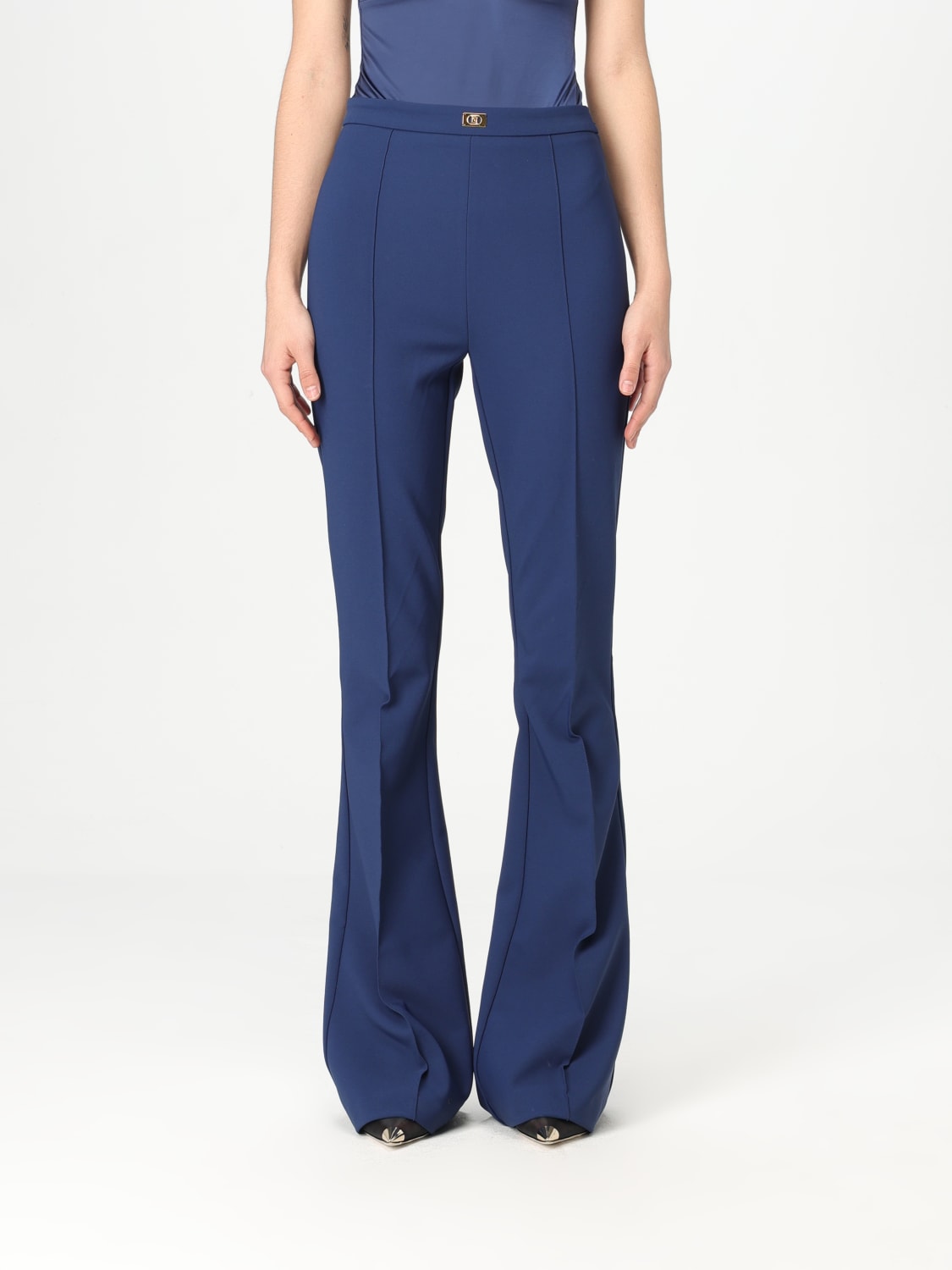 ELISABETTA FRANCHI PANTALONI: Pantalone Elisabetta Franchi in crêpe , Quarzo - Img 1