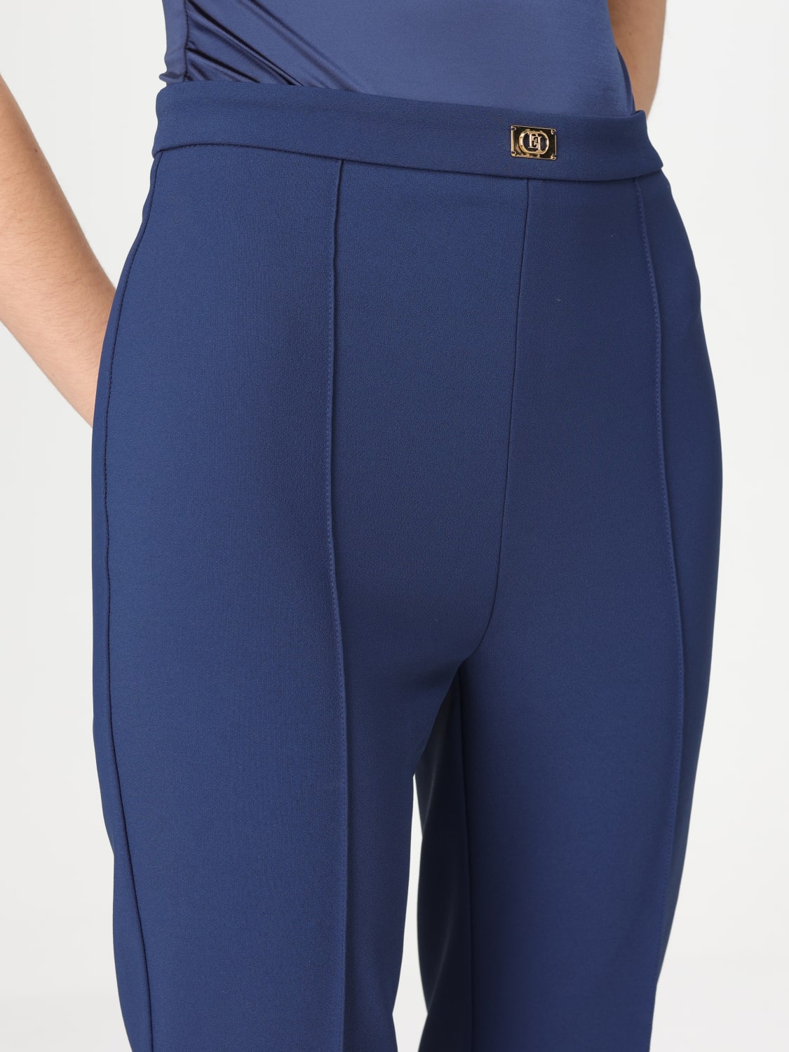 ELISABETTA FRANCHI PANTALONI: Pantalone Elisabetta Franchi in crêpe , Quarzo - Img 4