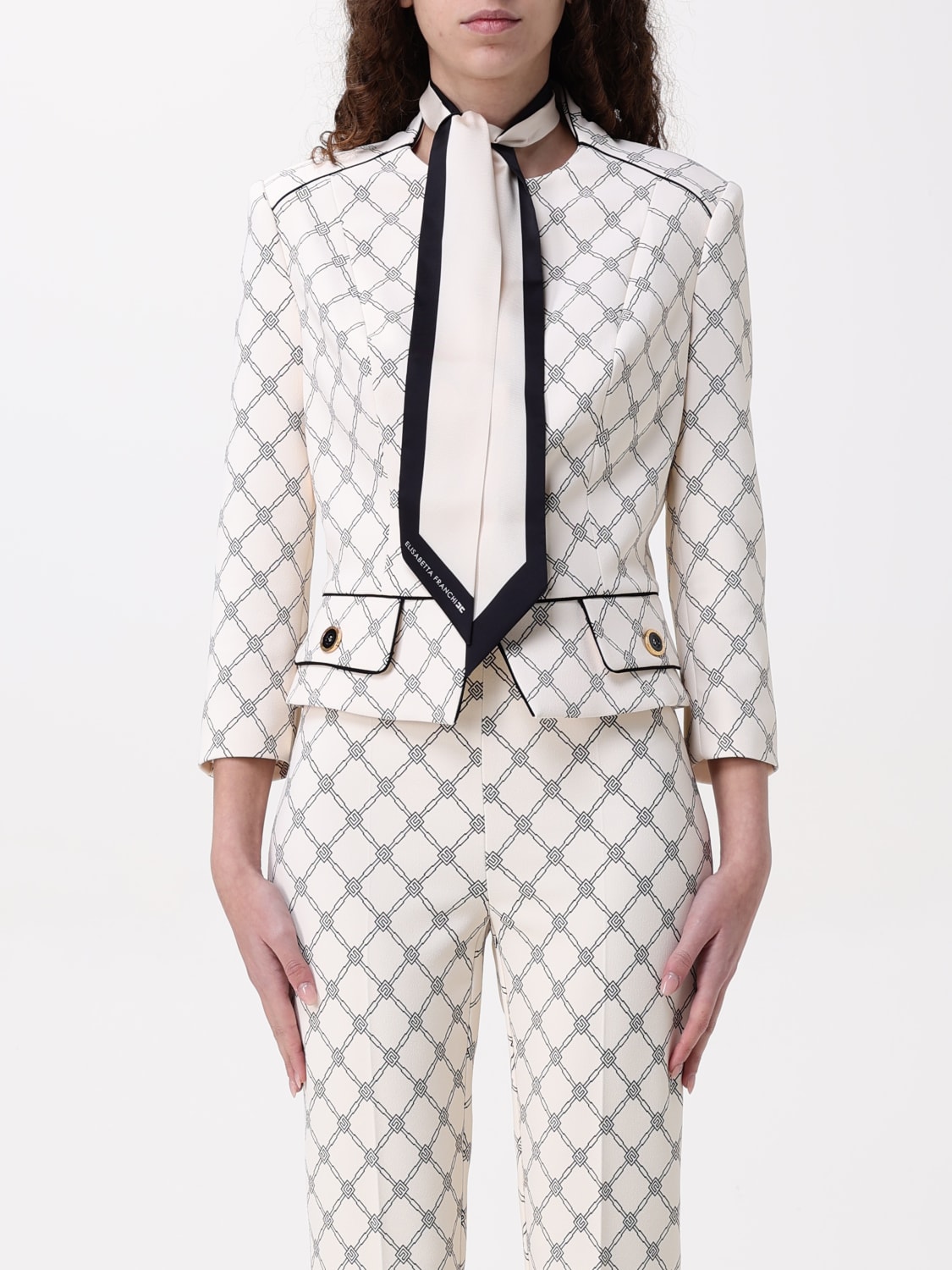 アウターその他 ELISABETTA FRANCHI Woman Blazer Yellow Cream GIS51 E84 ELISABETTA FRANCHI: Blazer woman - Yellow Cream | Elisabetta