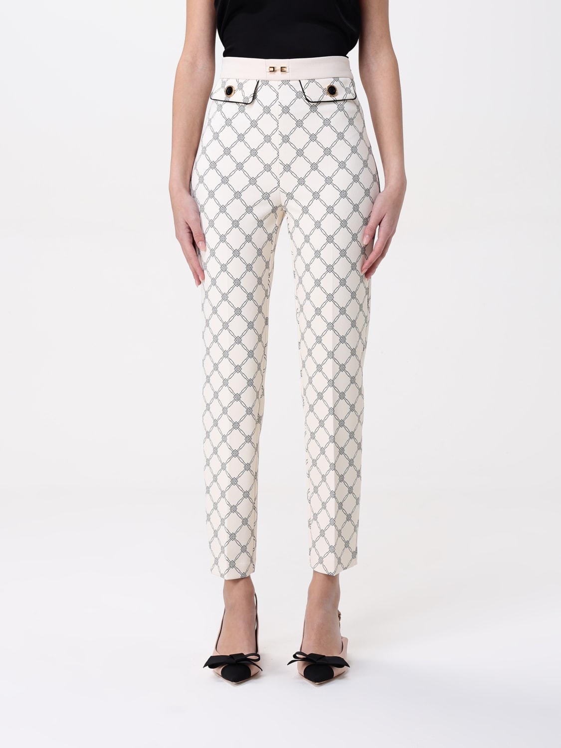 パンツ ELISABETTA FRANCHI Woman Pants Yellow Cream PAS71 E84 ELISABETTA FRANCHI: Pants woman - Yellow Cream | Elisabetta
